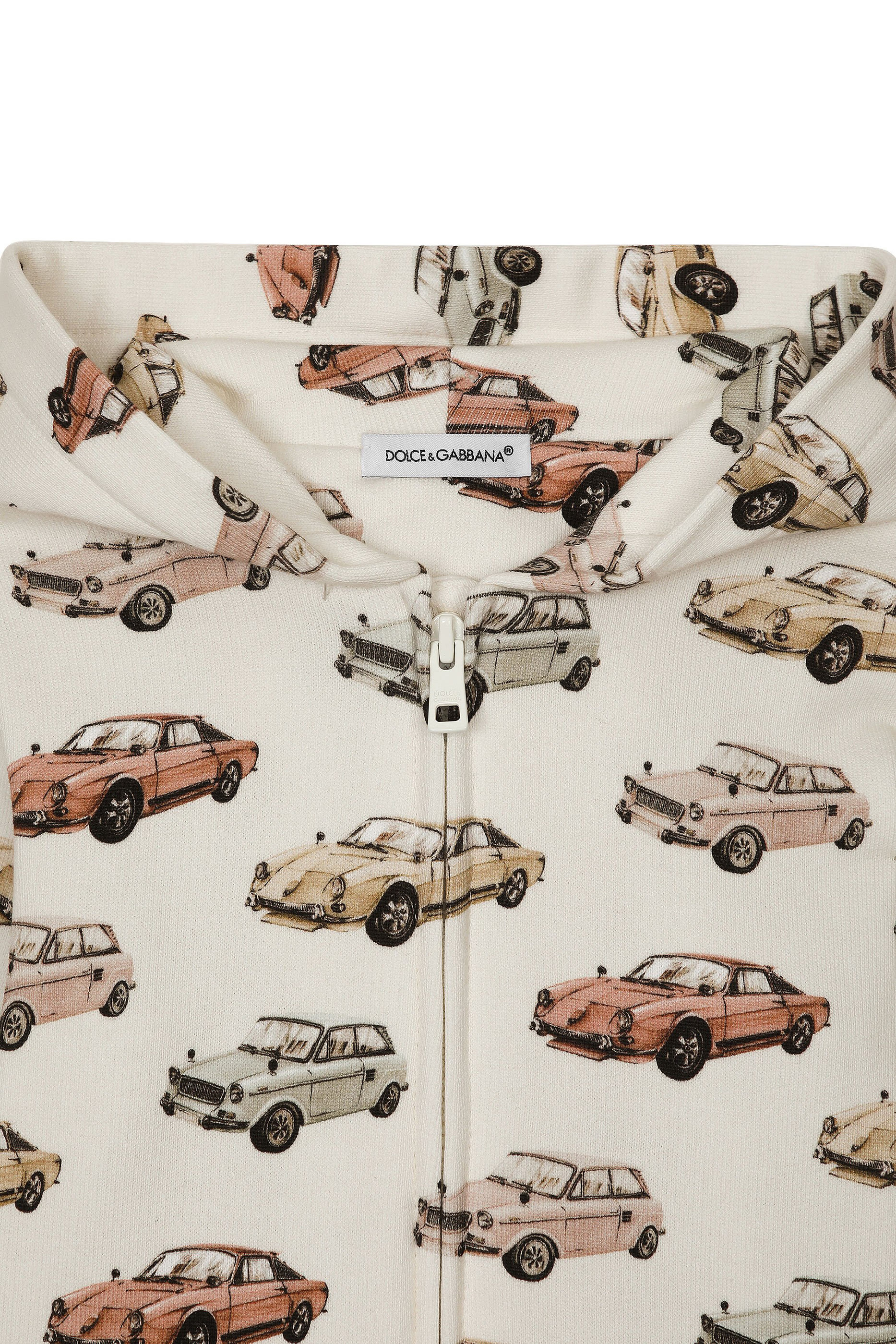 سويت شيرت يغطاء رأس متصل بطبعات سبارات للأطفال