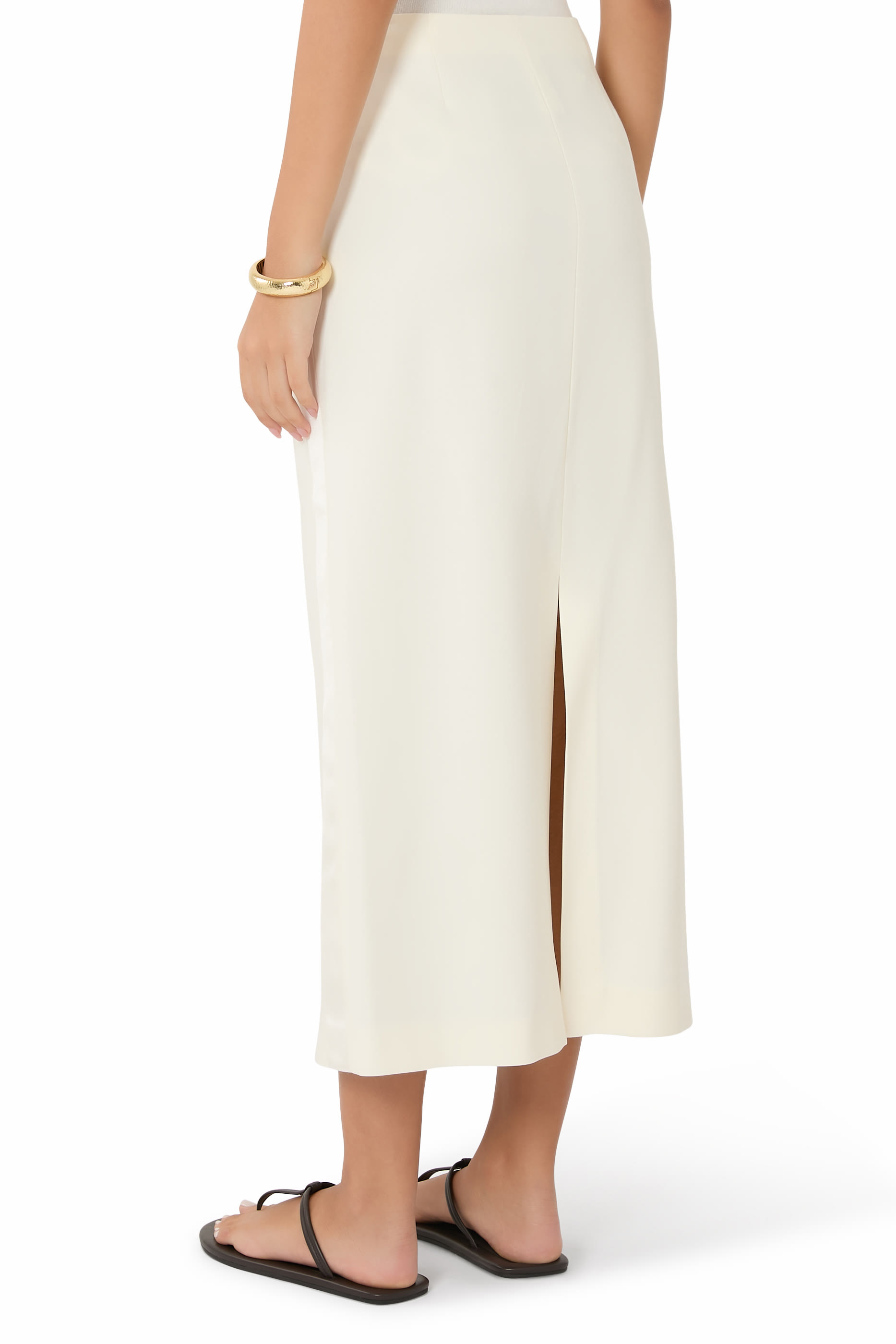 Maxi Pencil Skirt:White :38