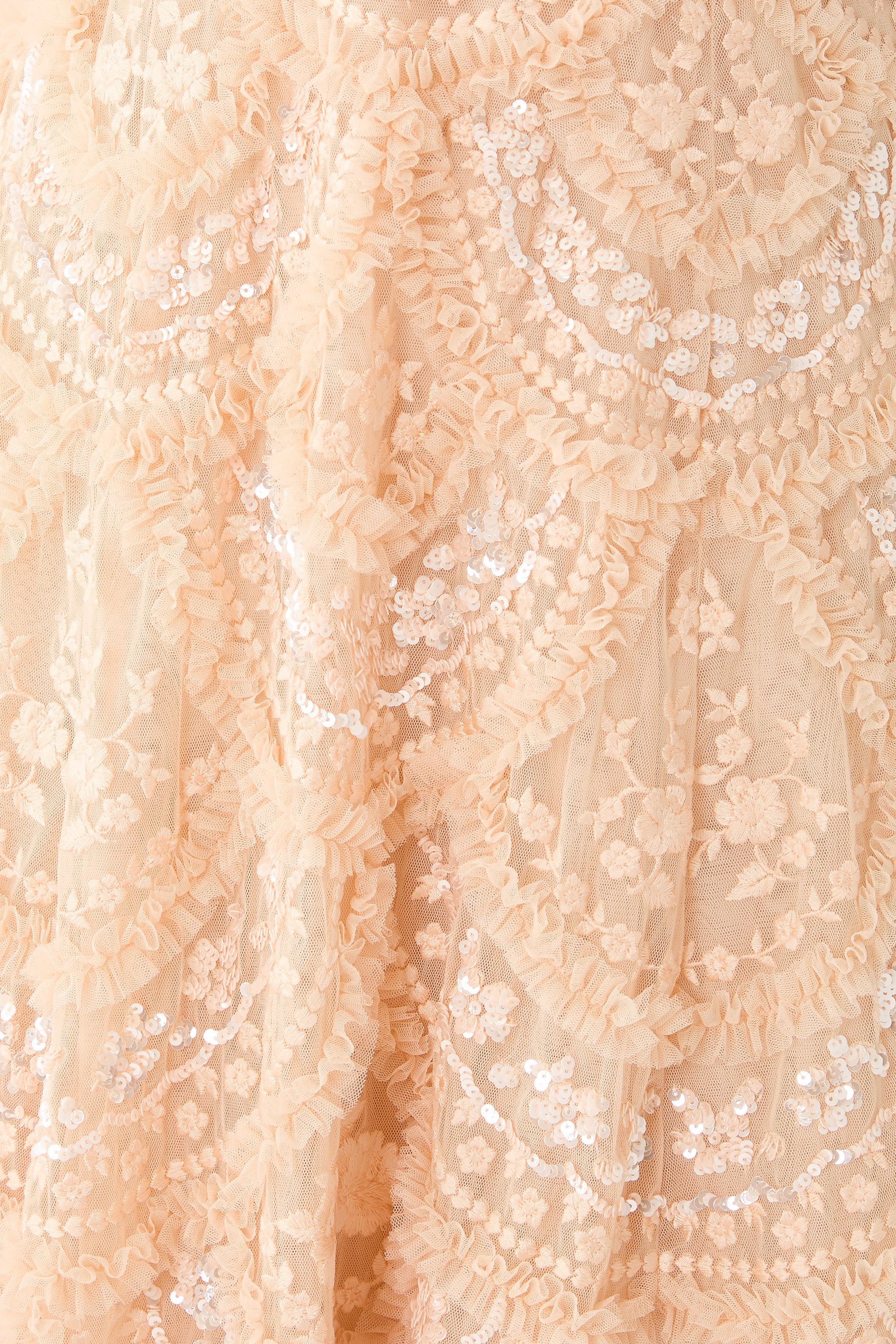 فستان سهرة كارمن بطول الكاحل بكشكش