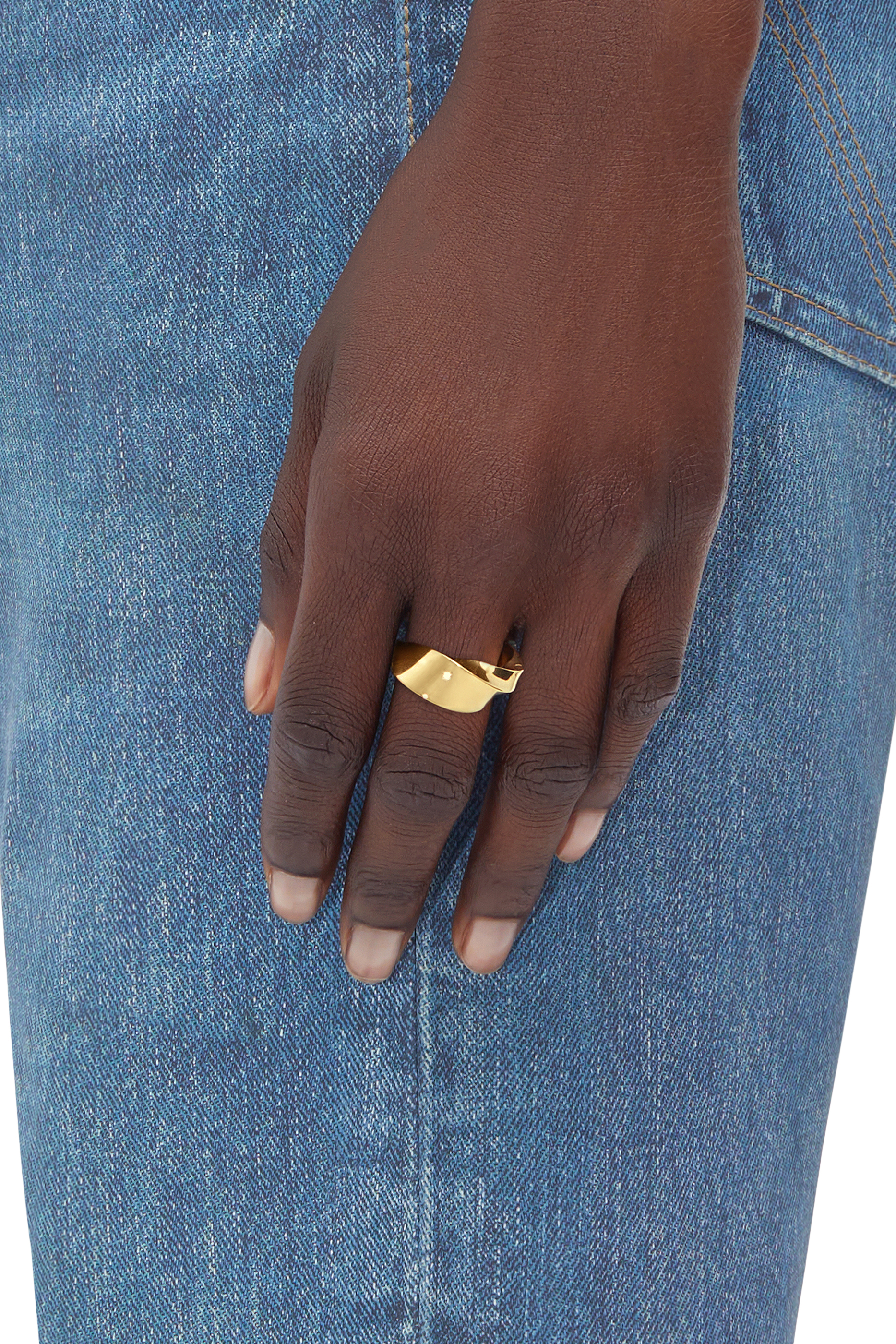 خاتم إسنشالز ملفوف فضة إسترلينية بلمسة نهائية ذهب عيار 18