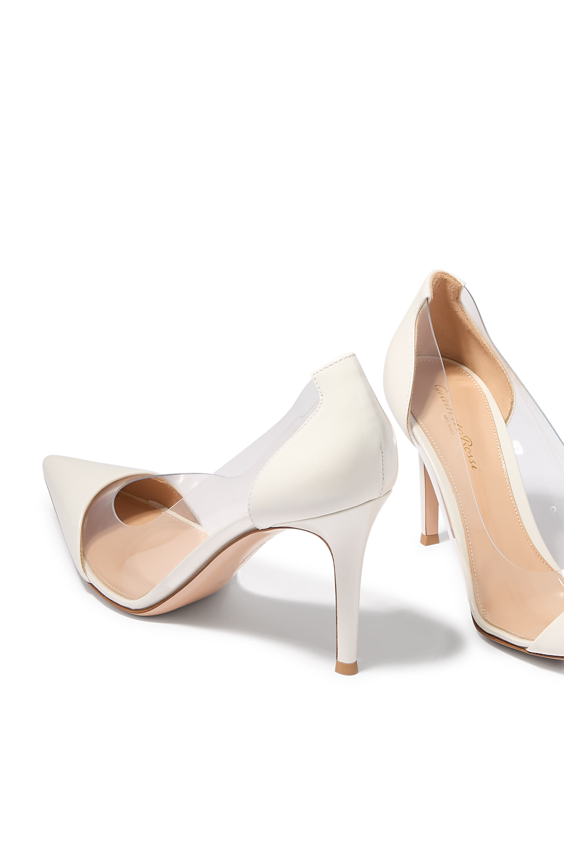 حذاء كلاسيكي 85 جلد لامع وأجزاء شفافة