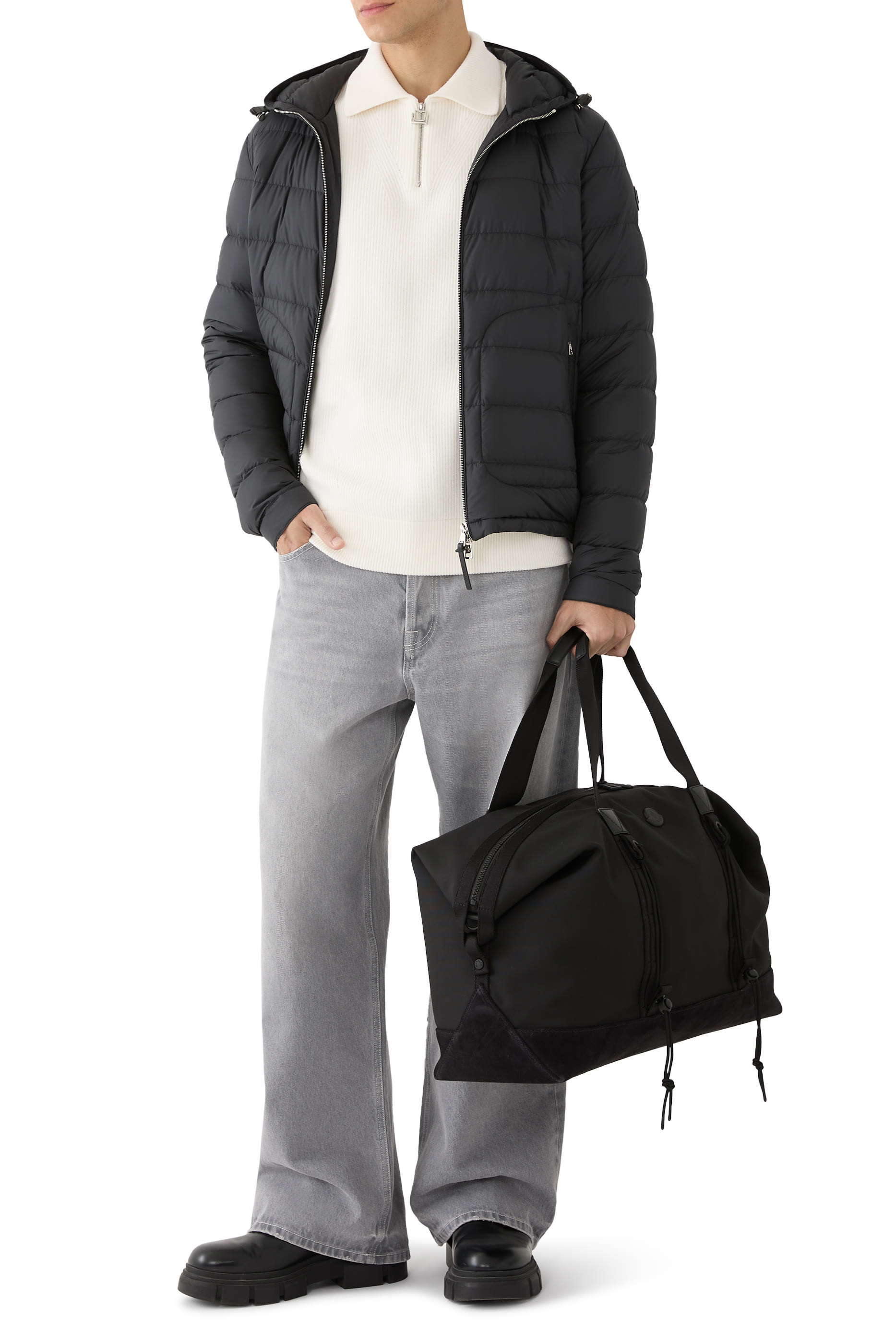 جاكيت سيستريير قصير مبطن بالزغب وبغطاء رأس