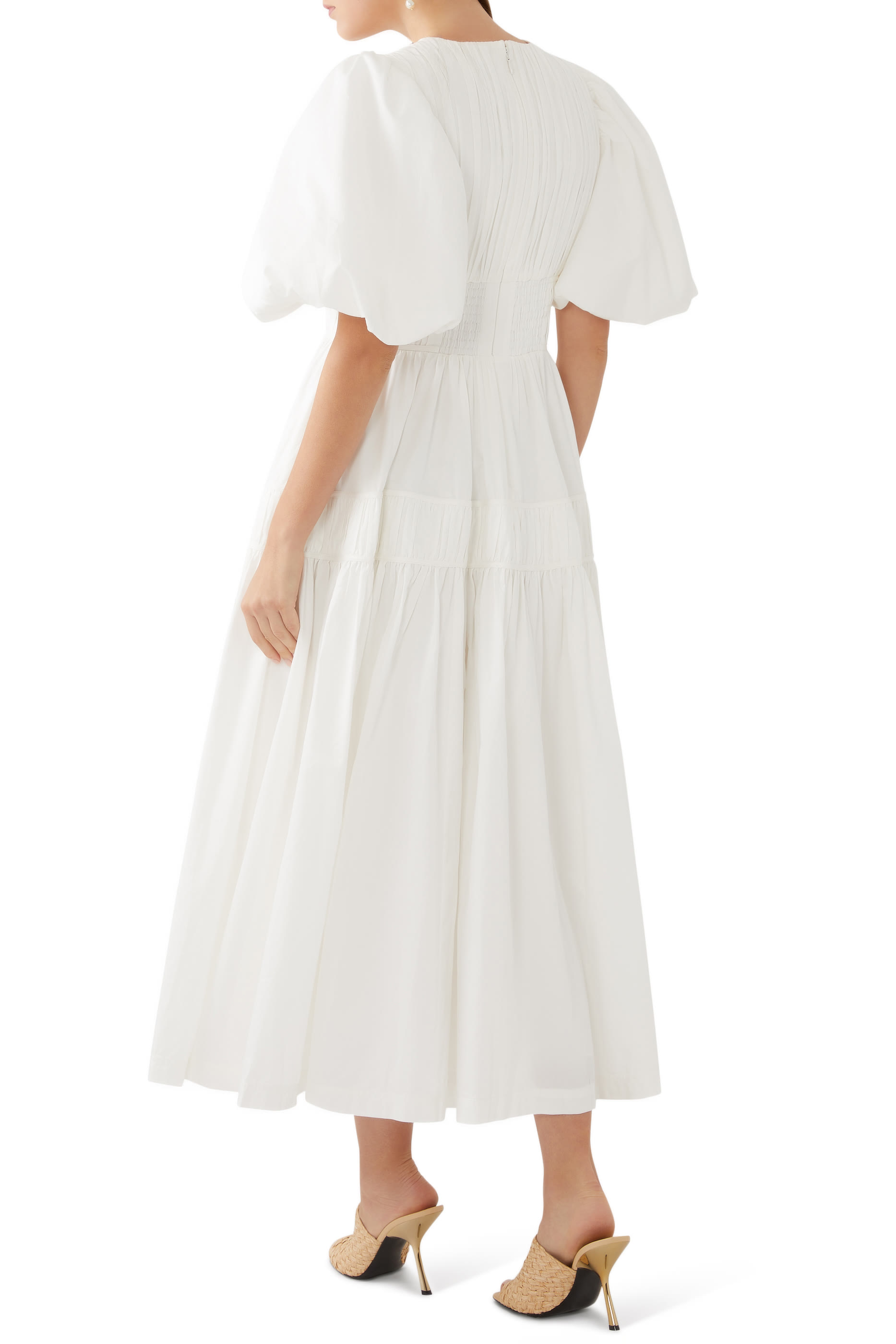 فستان فولينج واتر متوسط الطول بكشكش