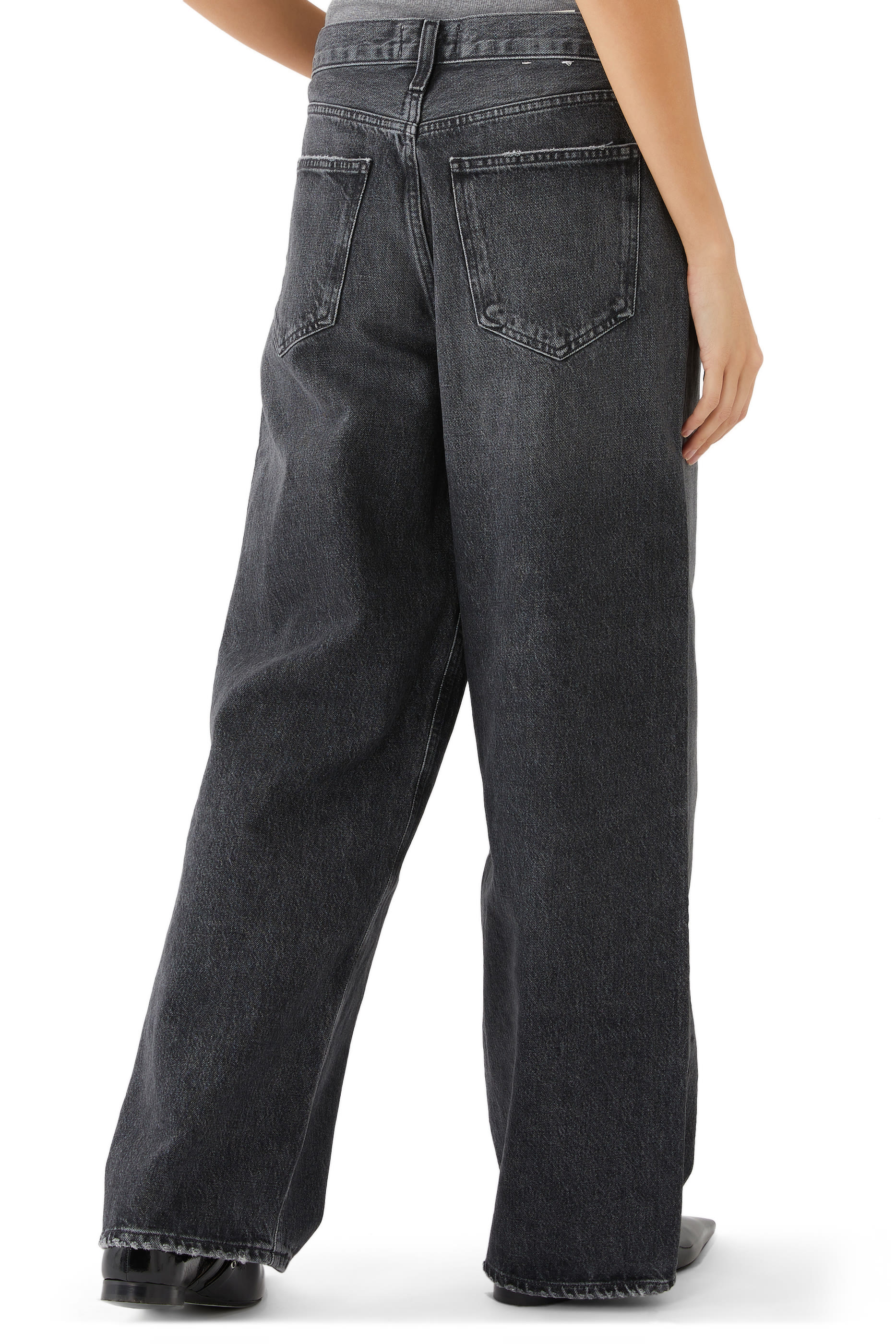 بنطال جينز فضفاض بخصر منخفض