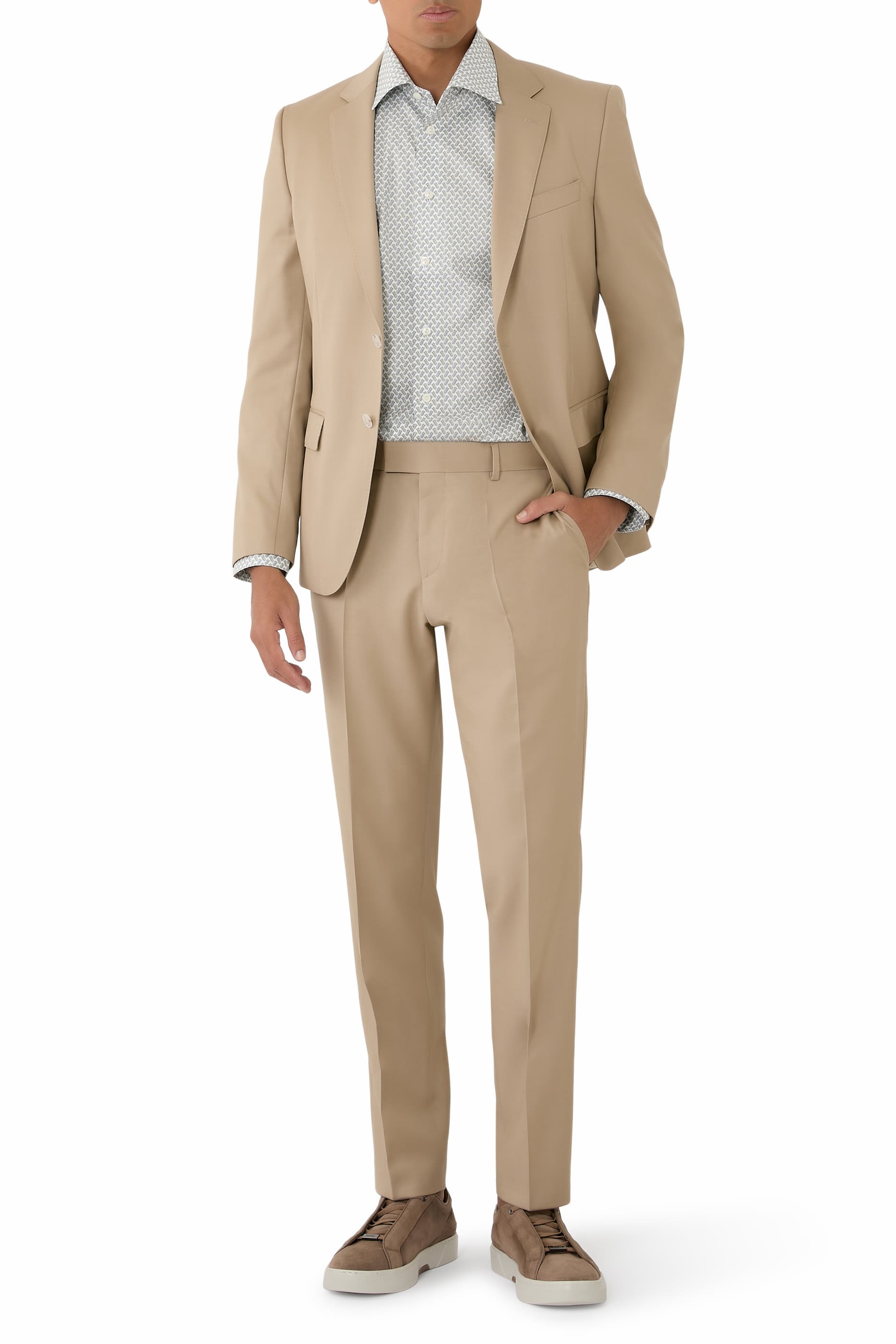 قميص بنقشة تويل مميز للماركة 