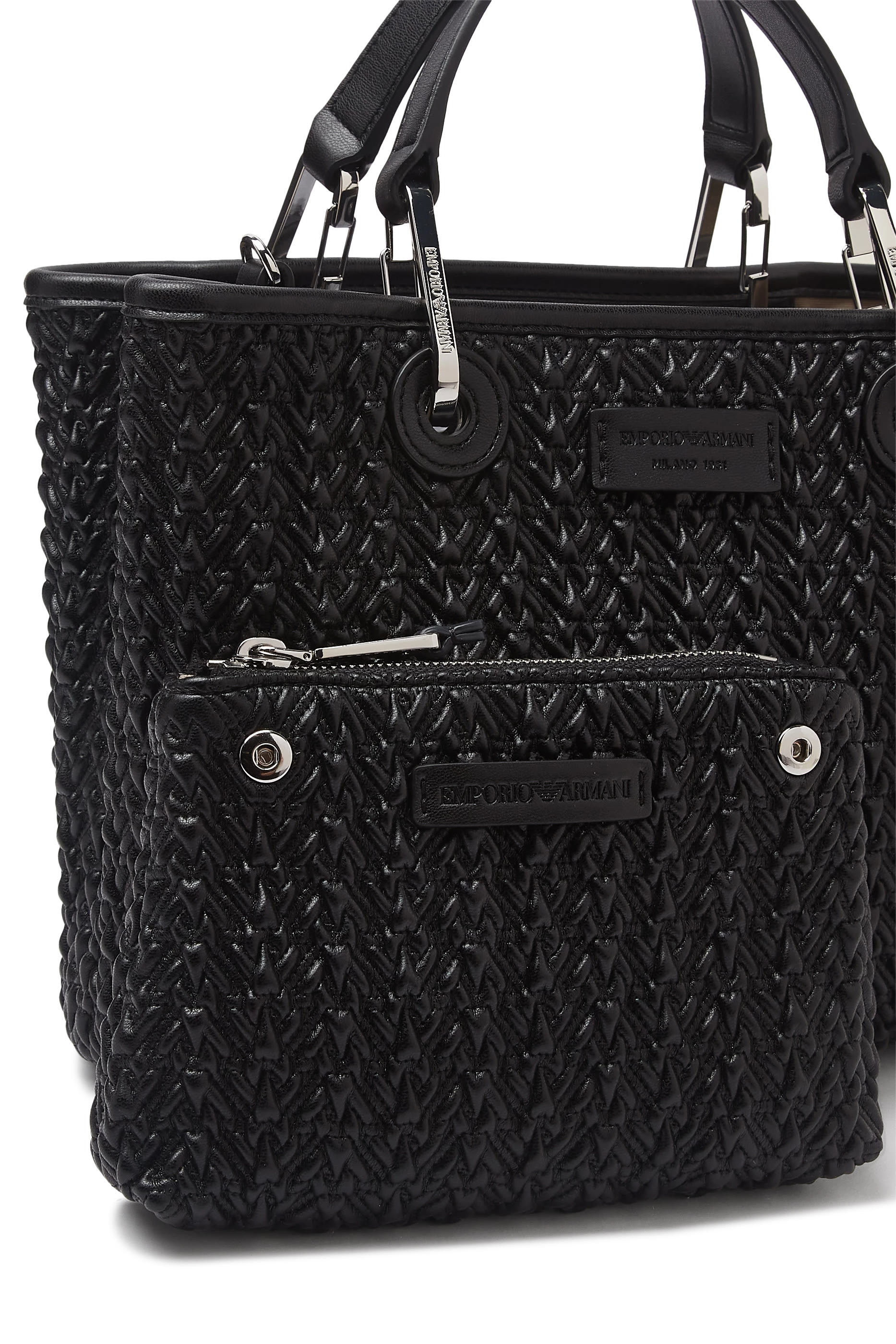 حقيبة يد ماي اي ايه صغيرة جلد بتفاصيل متداخلة