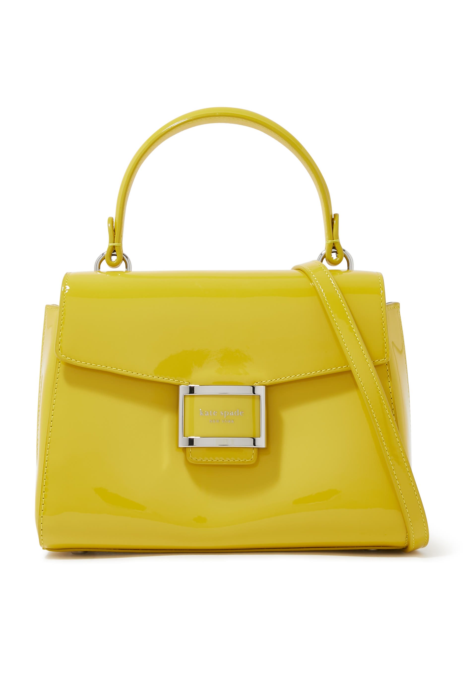 حقيبة كاتي صغيرة بيد علوية جلد لامع