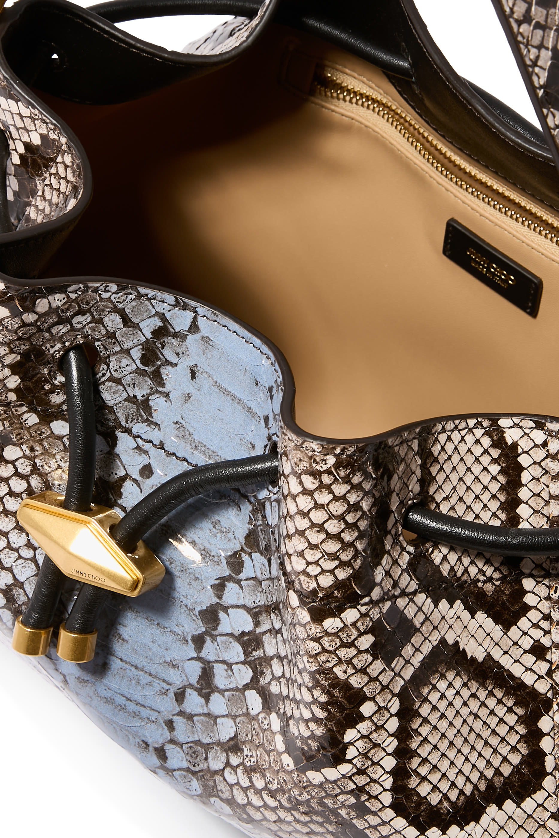 حقيبة كينش أم  جلد بنقشة جلد الثعبان