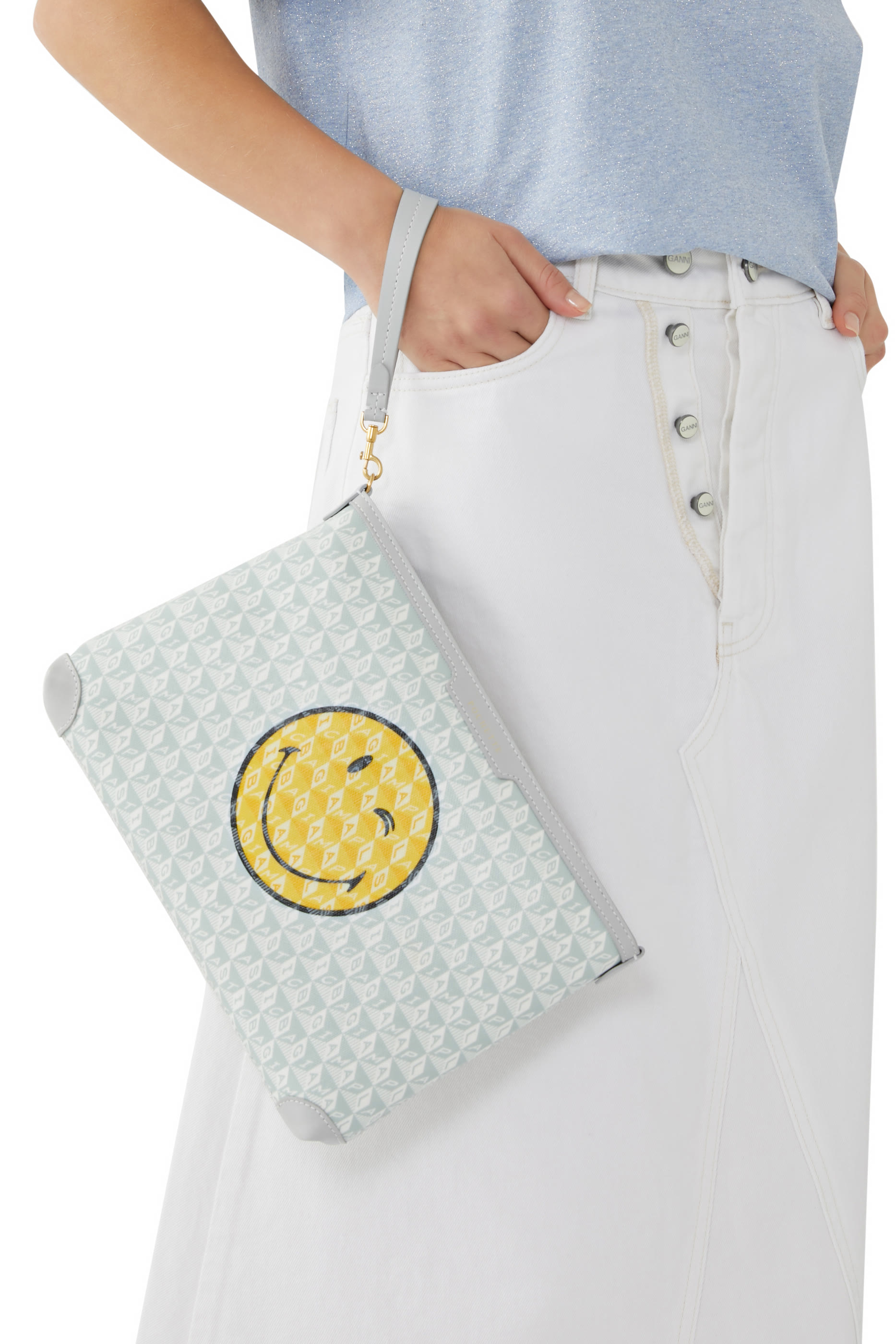 حقيبة صغيرة آي ام ايه بلاستيك باج بطبعة وجه بغمزة