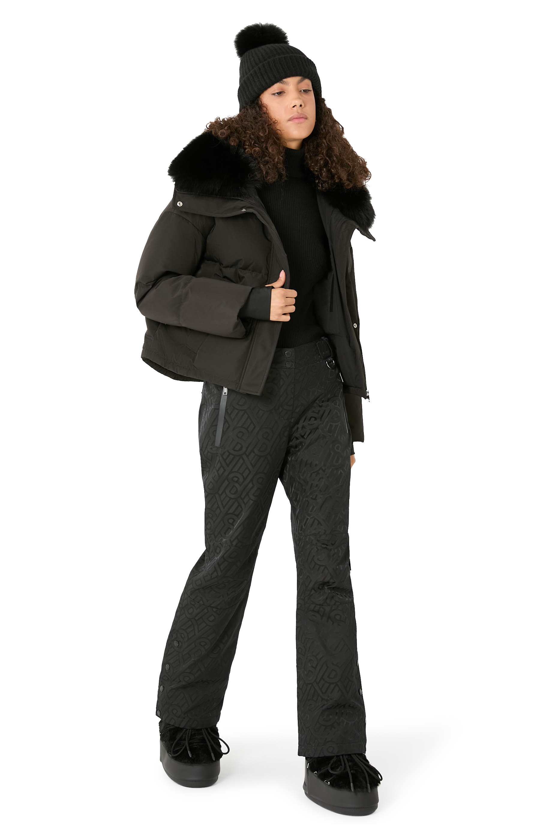 قبعة بيني كشمير منسوجة بكرة بوم بوم من فرو الثعلب