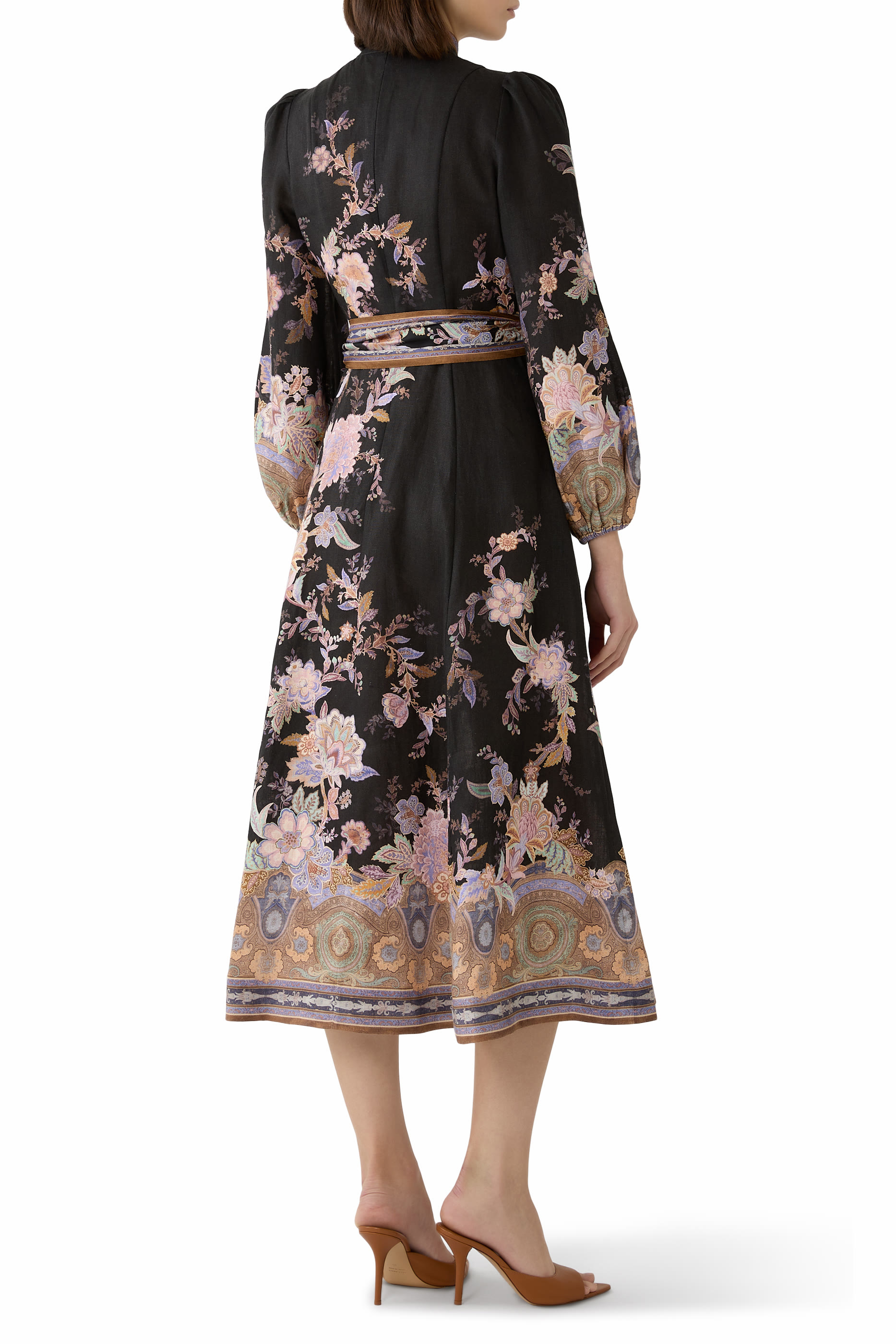 فستان لونا متوسط الطول بأزرار