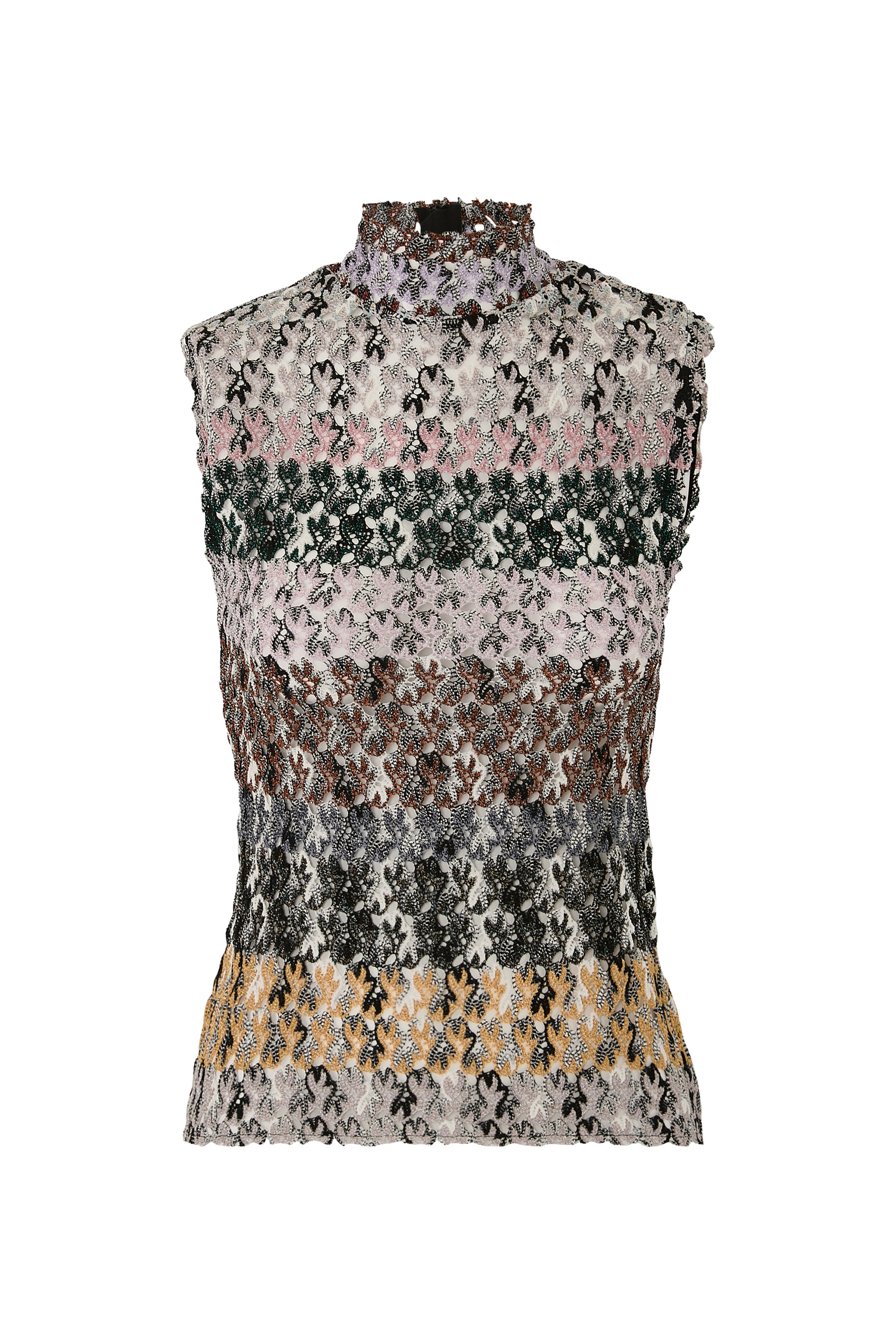 بلوزة مخططة بلا أكمام دانتيل راشيل لوركس