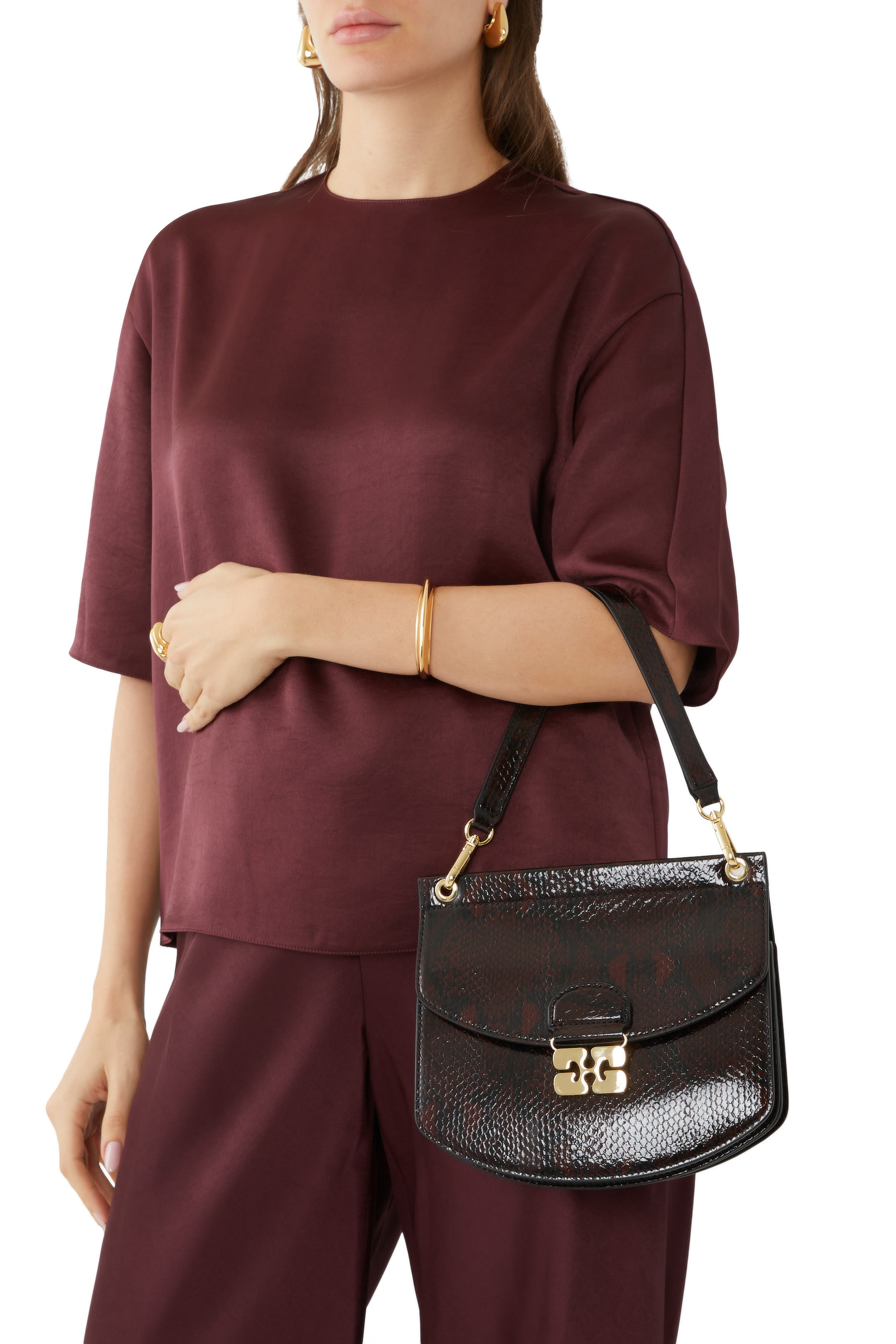 حقيبة أي بو -جي بنقشة جلد أفعى