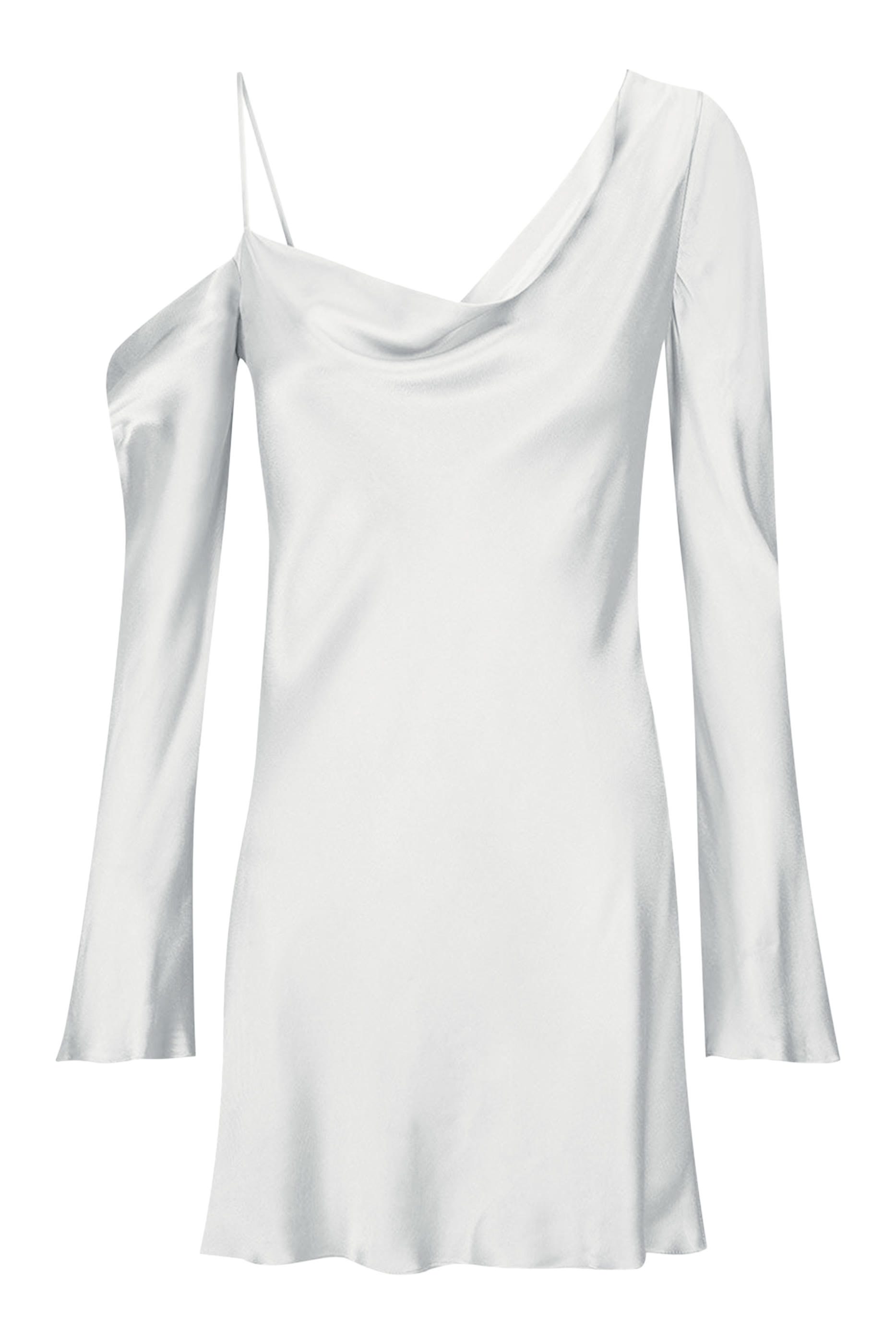 فستان صوفيا قصير بأكمام طويلة وتصميم غير متماثل