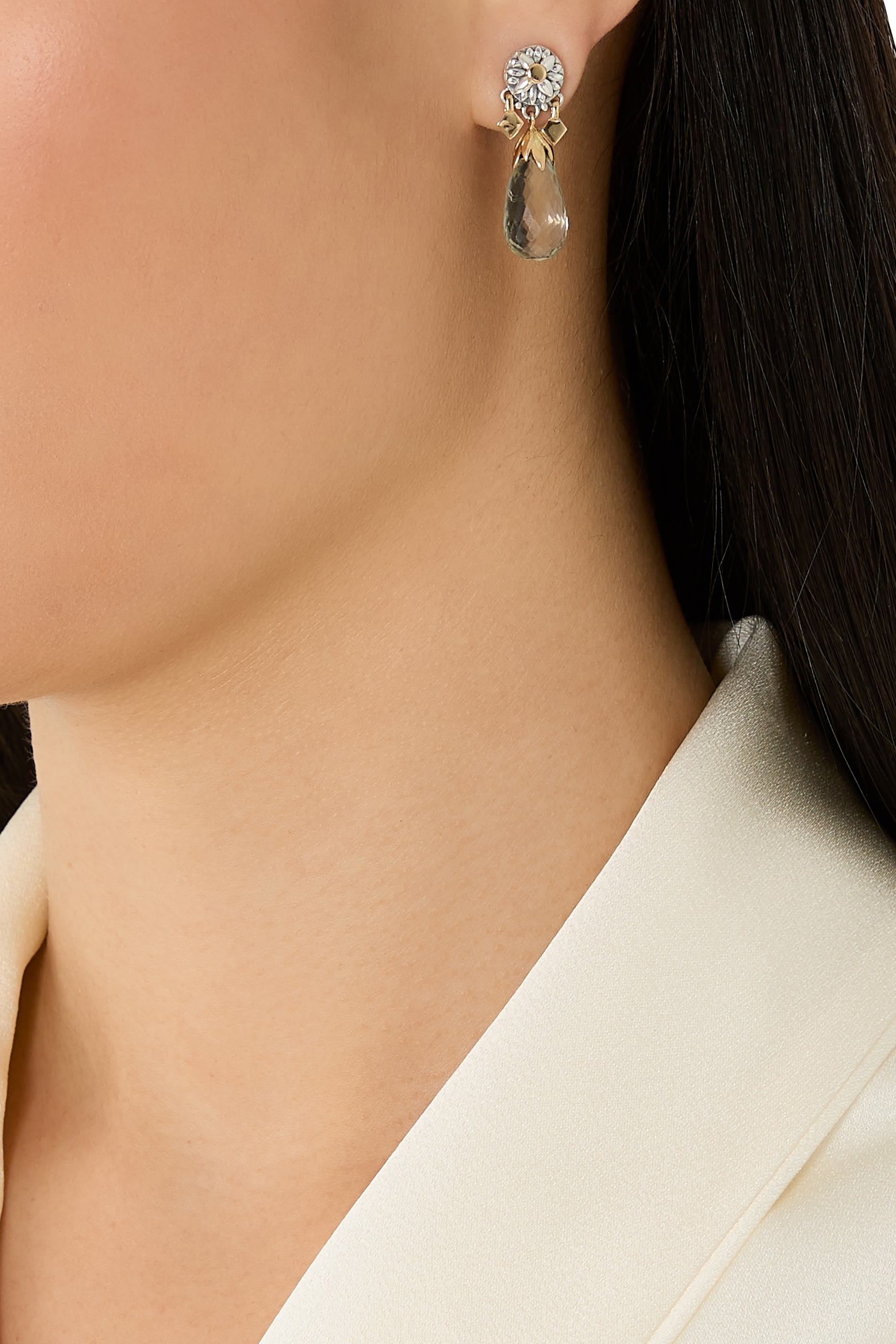 أقراط وندرز أوف نيتشر بريلويت مرصعة بأحجار الأماثيست، ذهب أصفر عيار 18 قيراط وفضة استرلينية