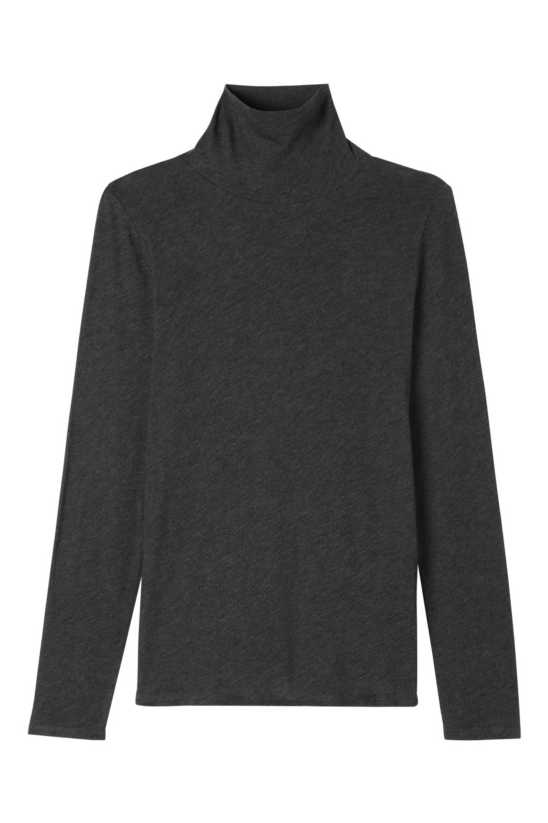 بلوزة شفافة محبوكة بياقة عالية