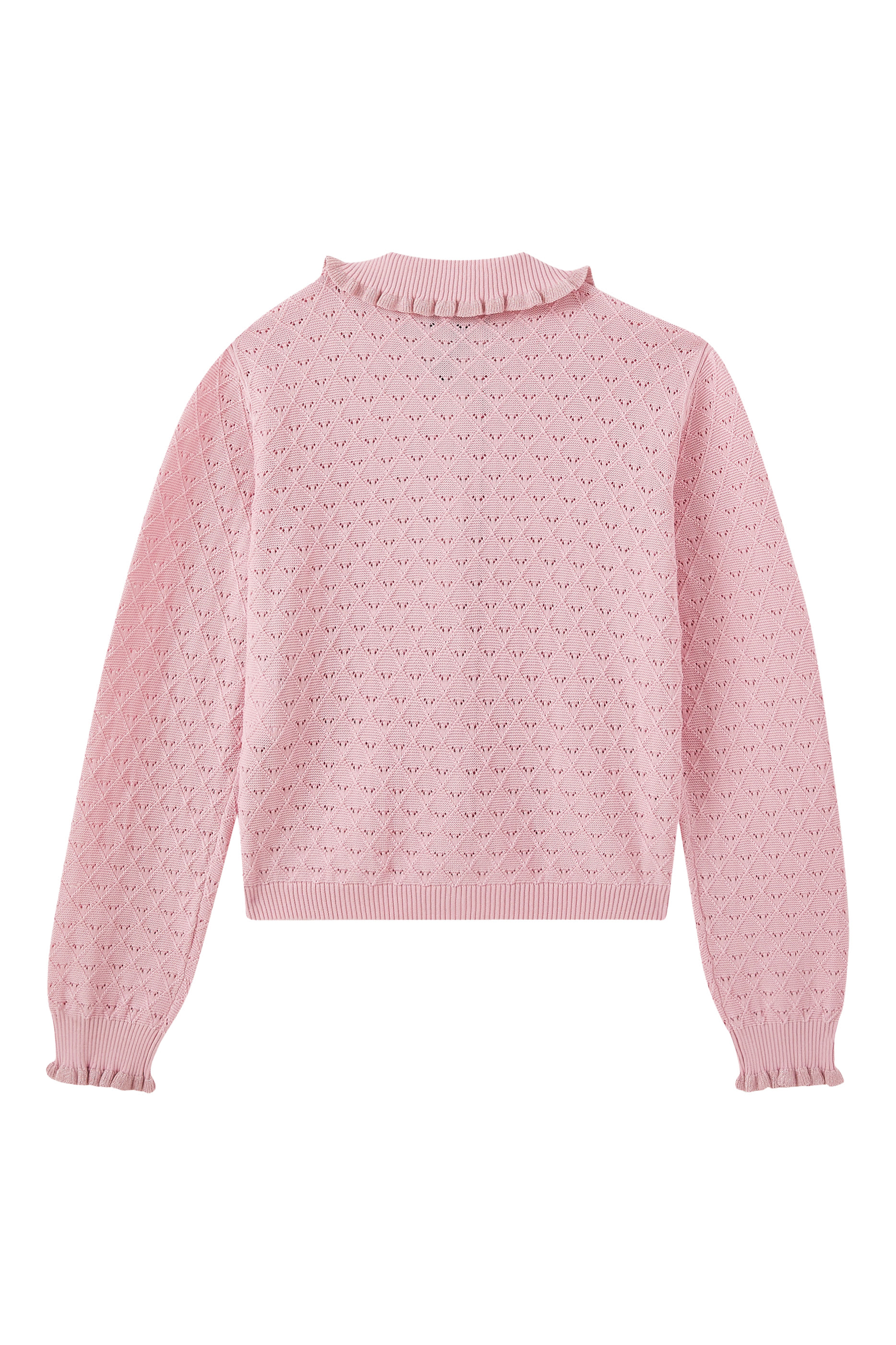 كنزة منسوجة بصف أزرار وشعار الماركة للأطفال