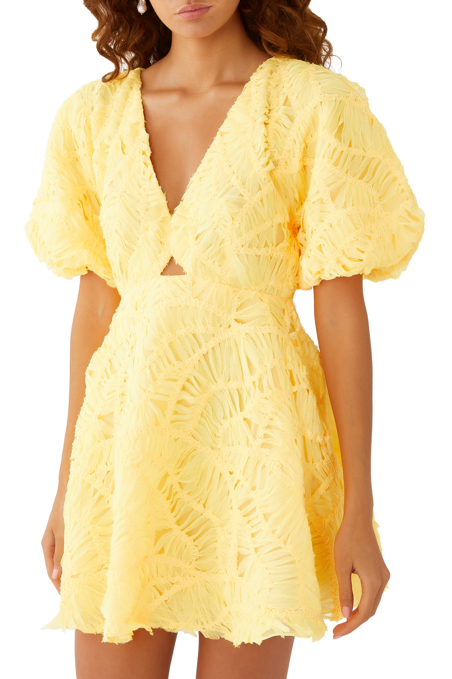 فستان فلورنشل قصير بقصة واسعة