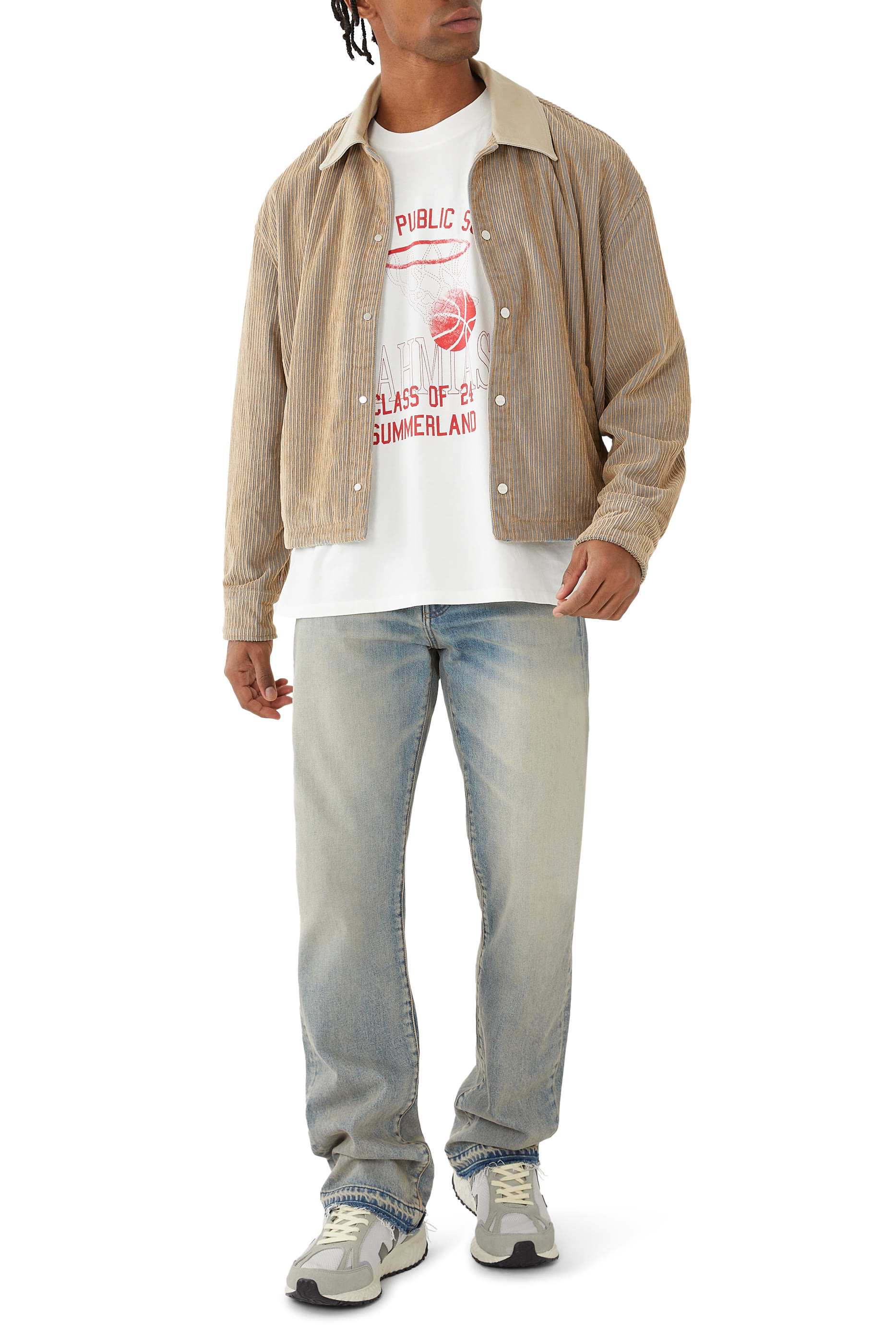 تيشيرت بقصة مربعة بطبعة كرة سلة 024