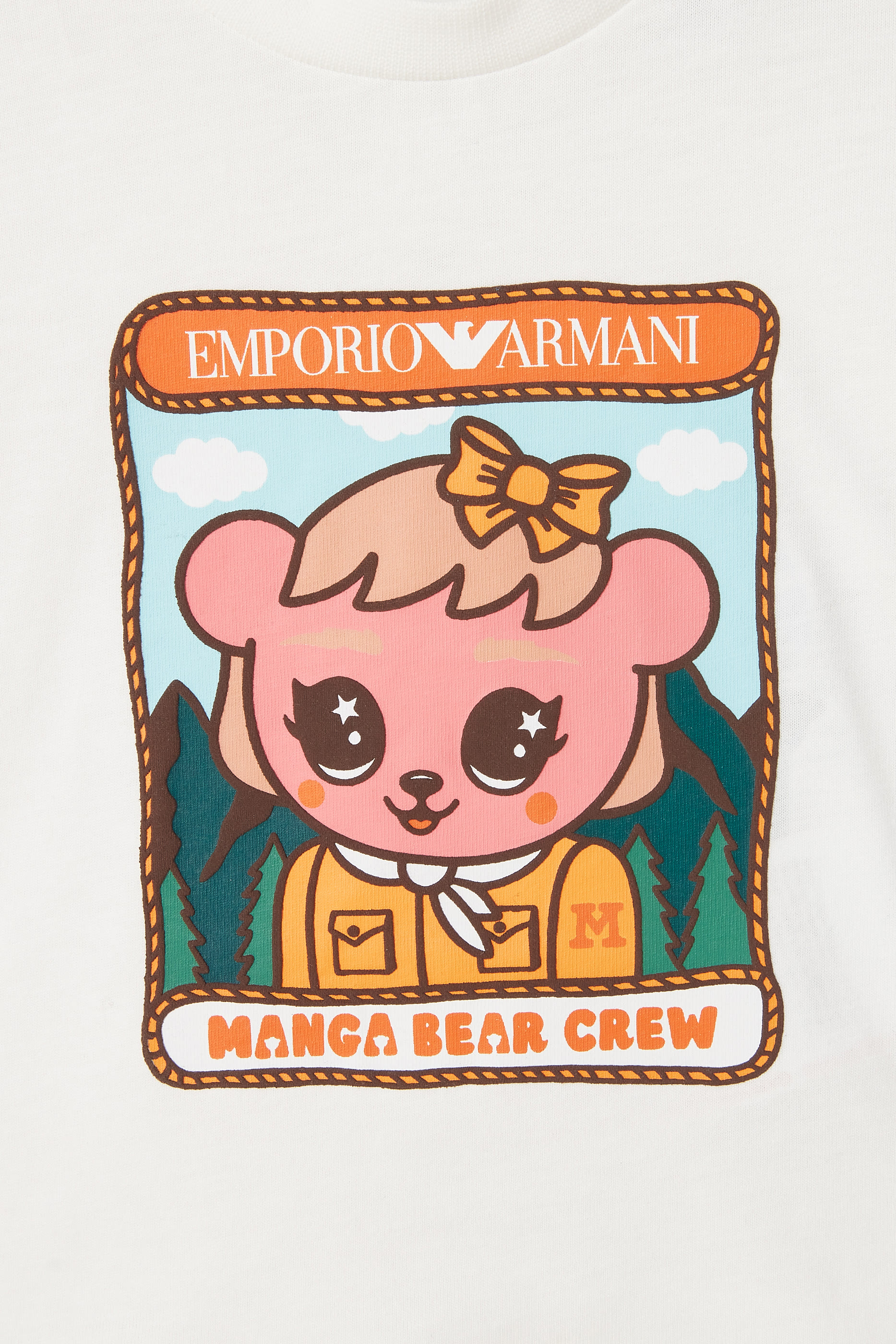 تيشيرت ايه اس في جيرسيه بياقة ضيقة ونقشة دب مانغا للأطفال