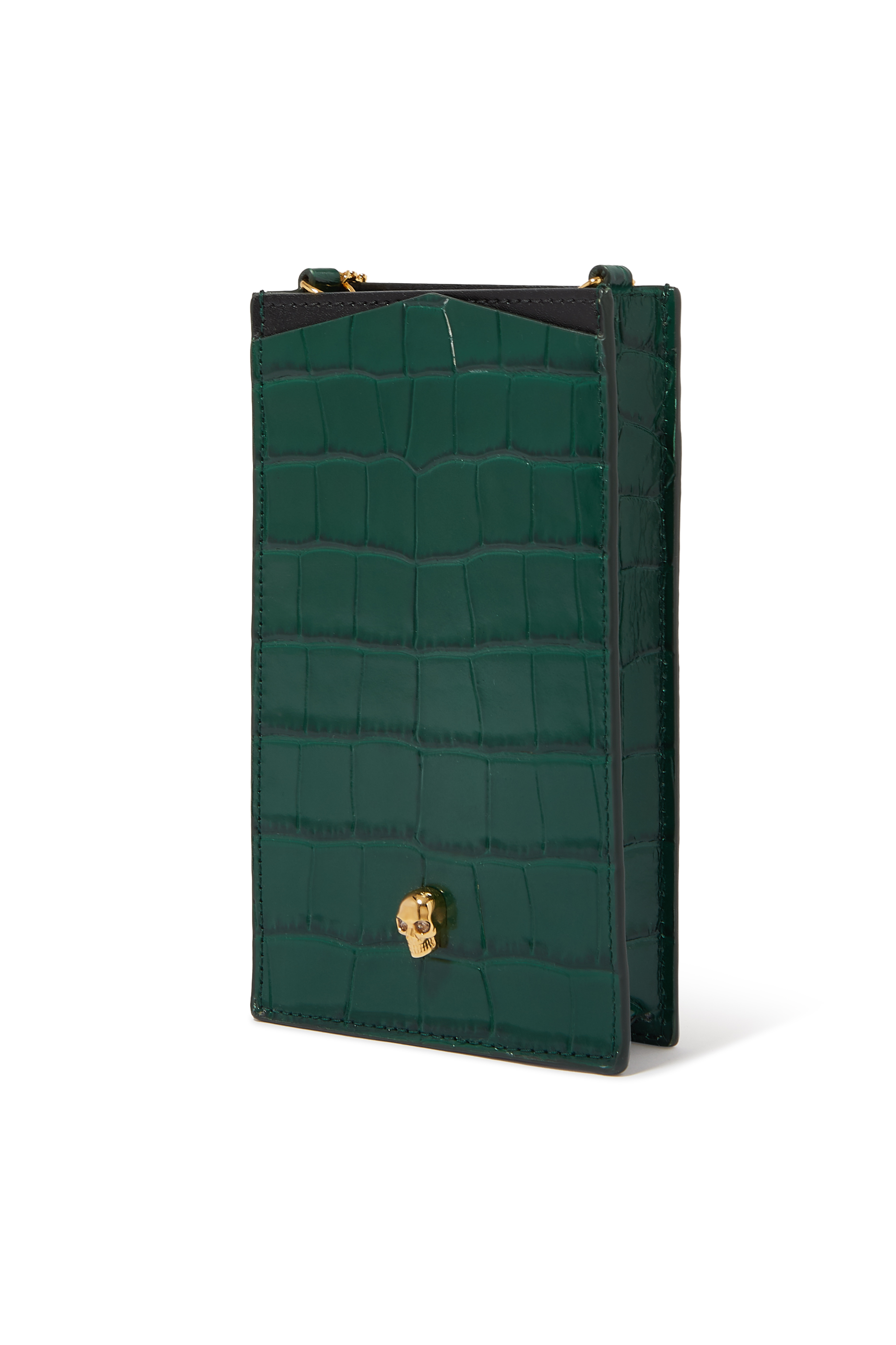 حافظة للهاتف بحمالة سلسلة وحلية جمجمة