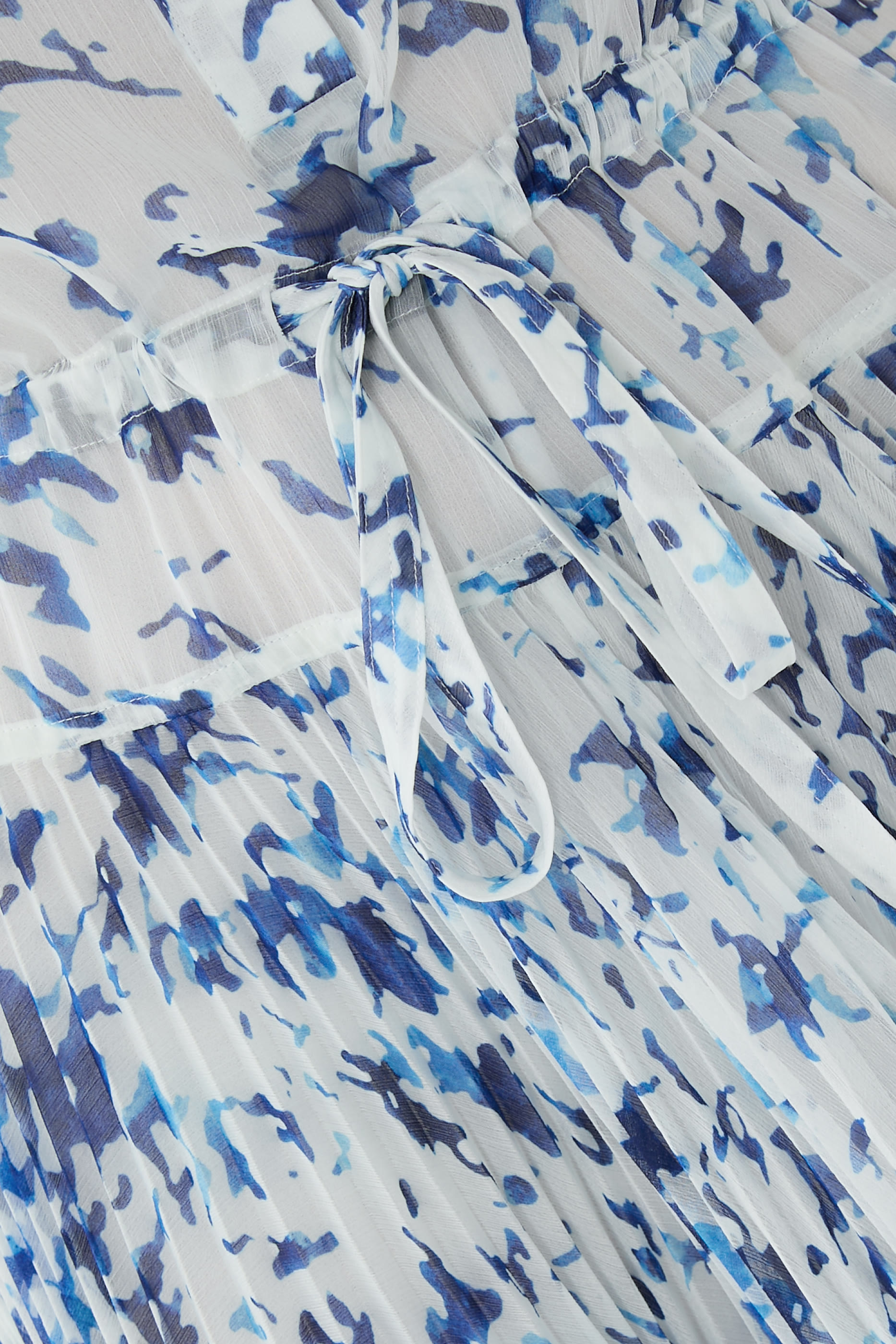 فستان جونز مزين بطبعات شيفون مجعد