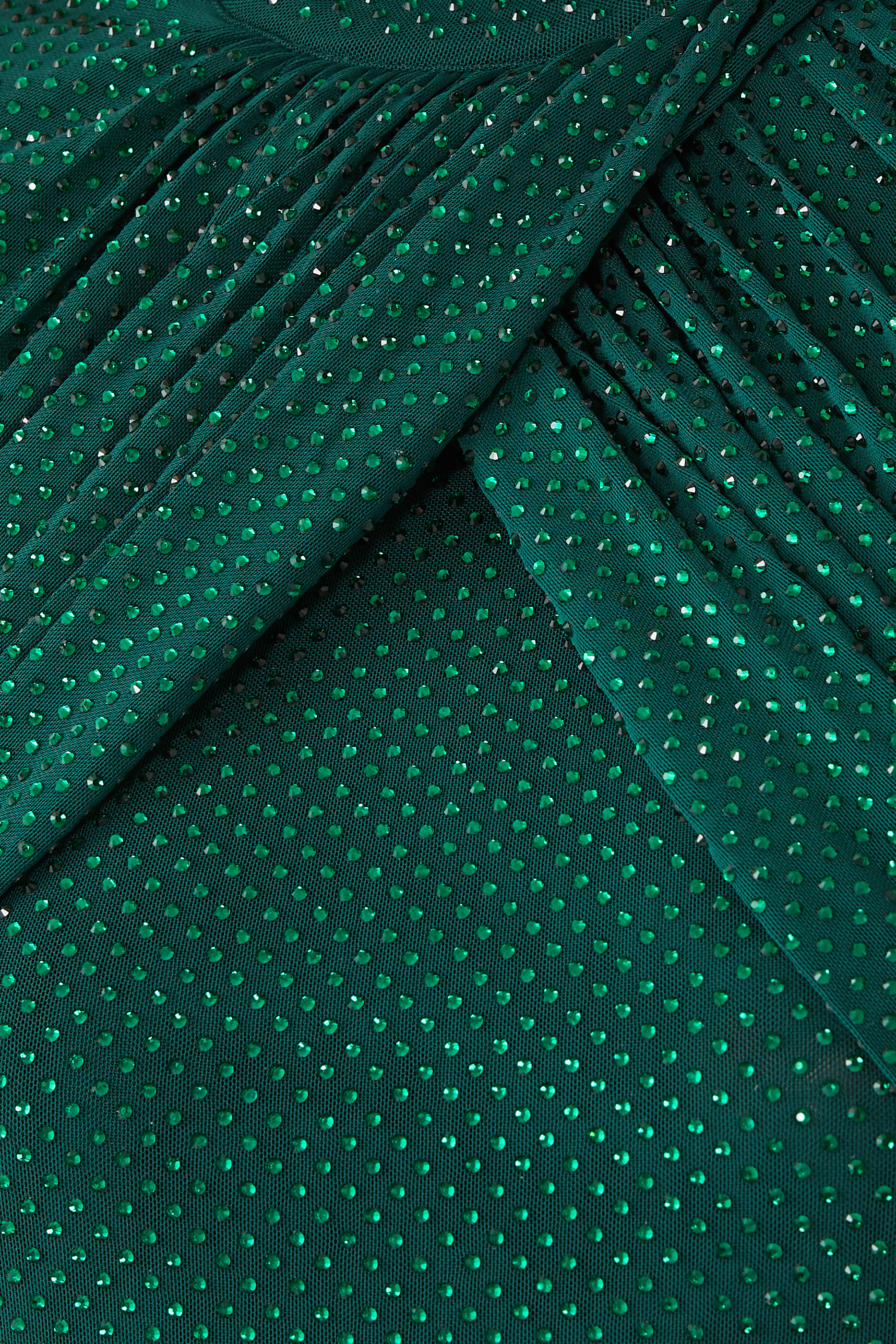 فستان متوسط الطول مزين بأحجار الراين قماش شبكي