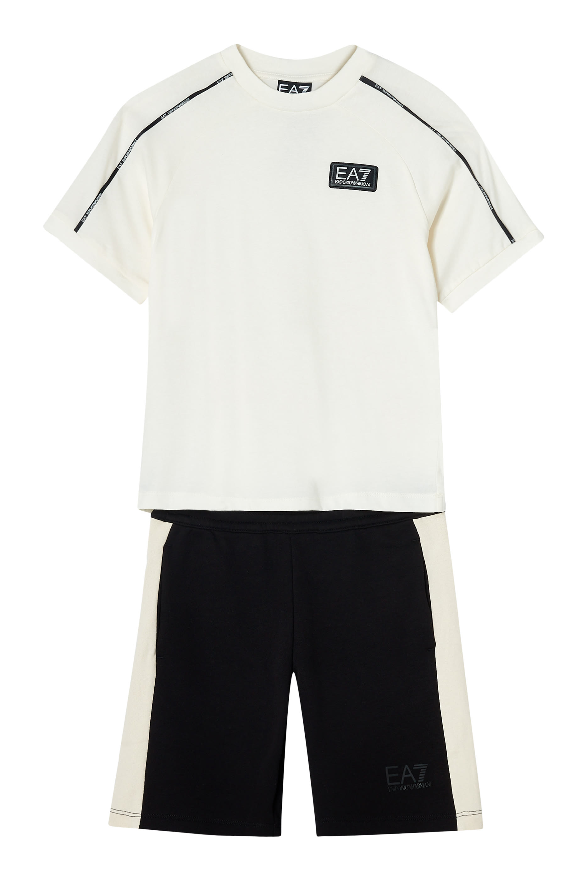 تيشيرت بشريط شعار الماركة للأطفال