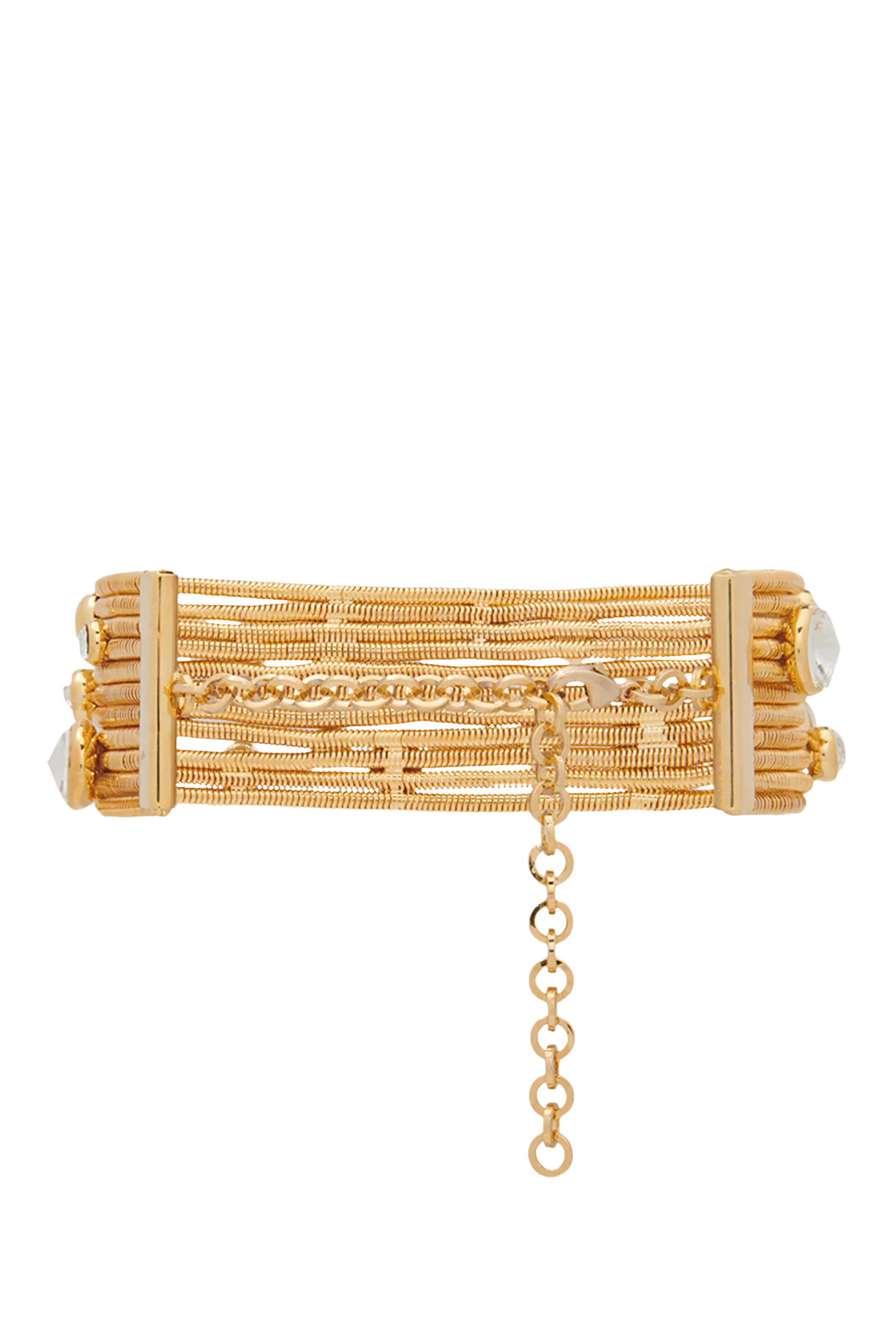 قلادة رقبة متعددة السلاسل مرصعة بكريستال