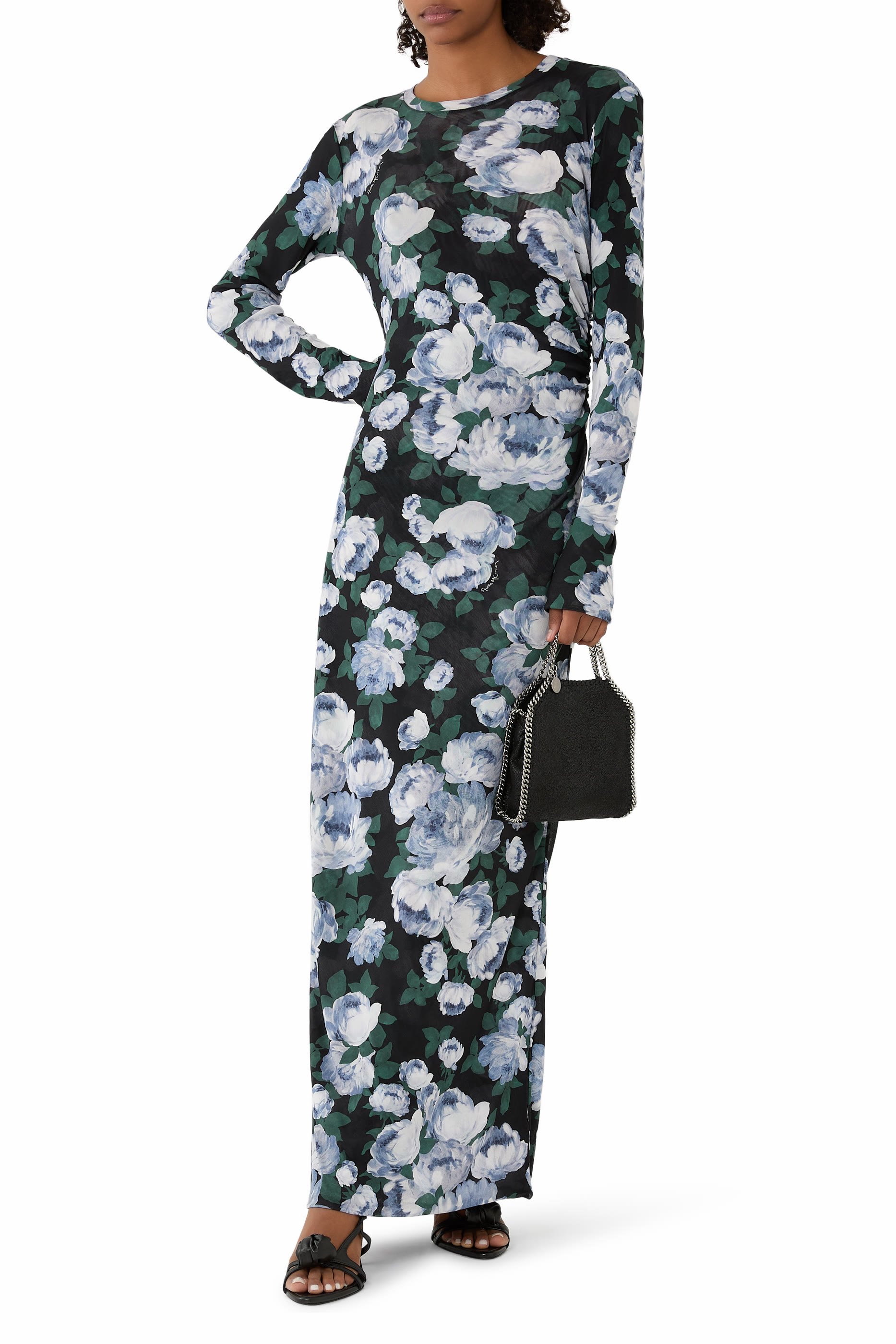 Bunch of Roses Mesh Maxi Dress