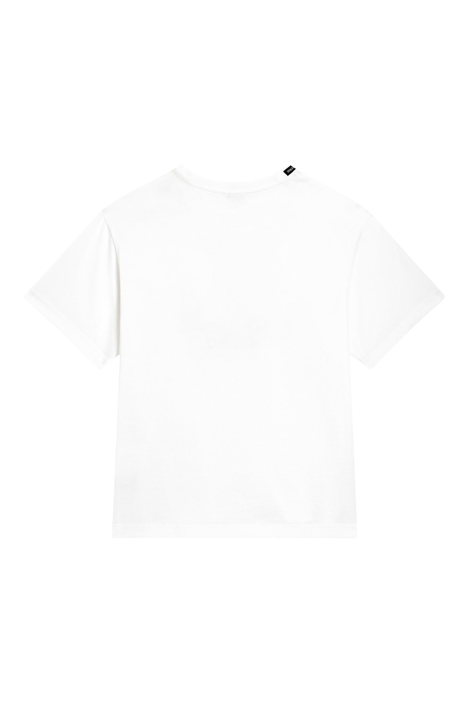 تيشيرت بياقة ضيقة بشعار حرفي الماركة للأطفال