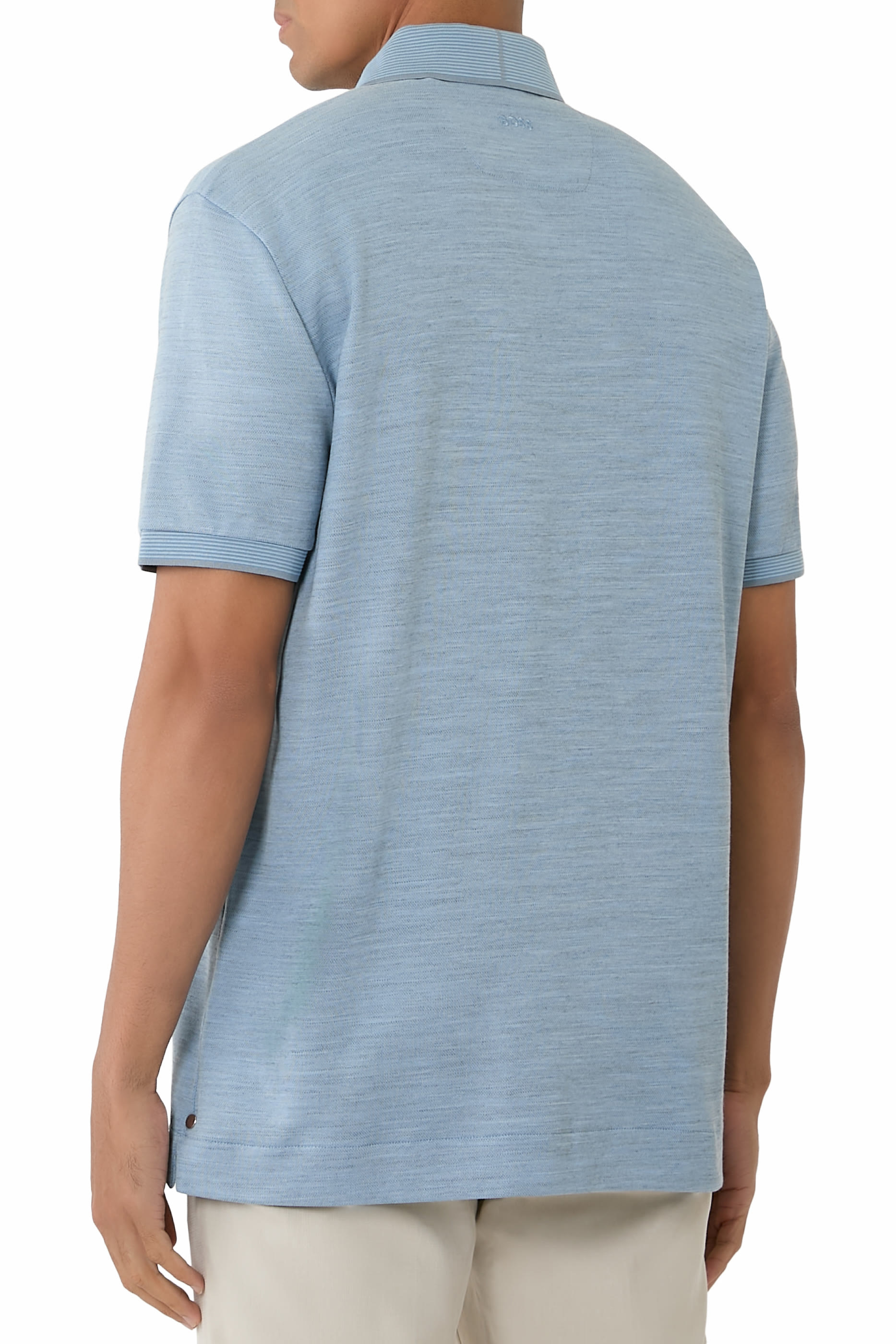 قميص بولو بقصة عادية قطن وصوف بيكيه