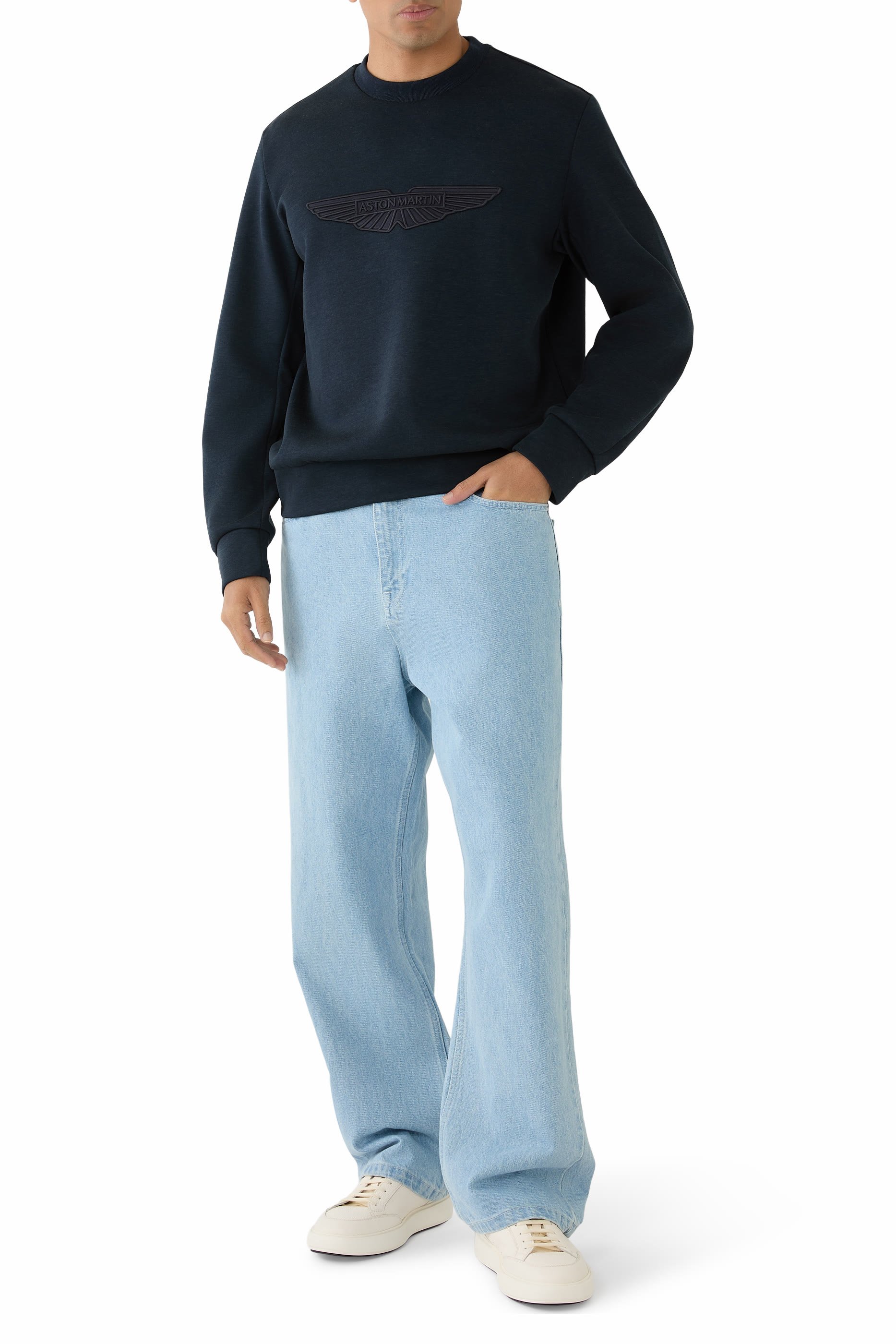 كنزة بتطريز شعار الماركة صوف