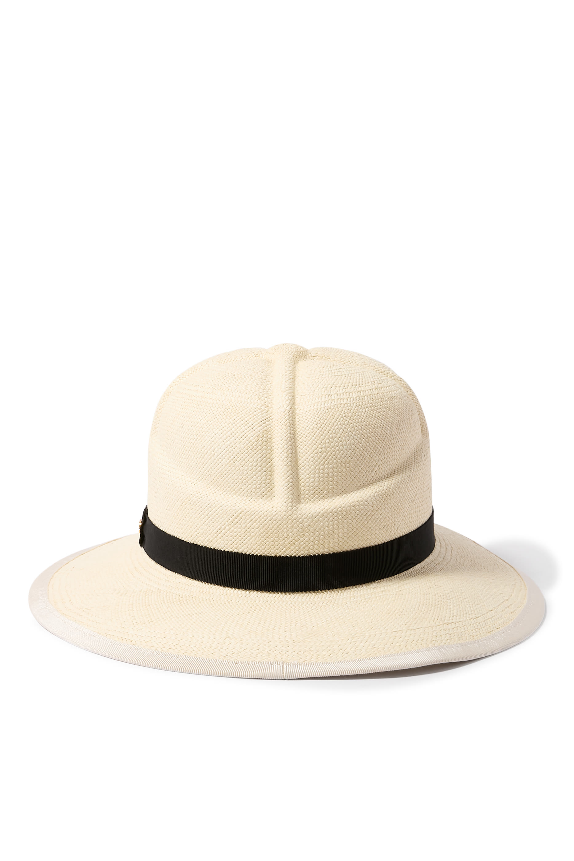 قبعة بحافة عريضة وشعار الماركة