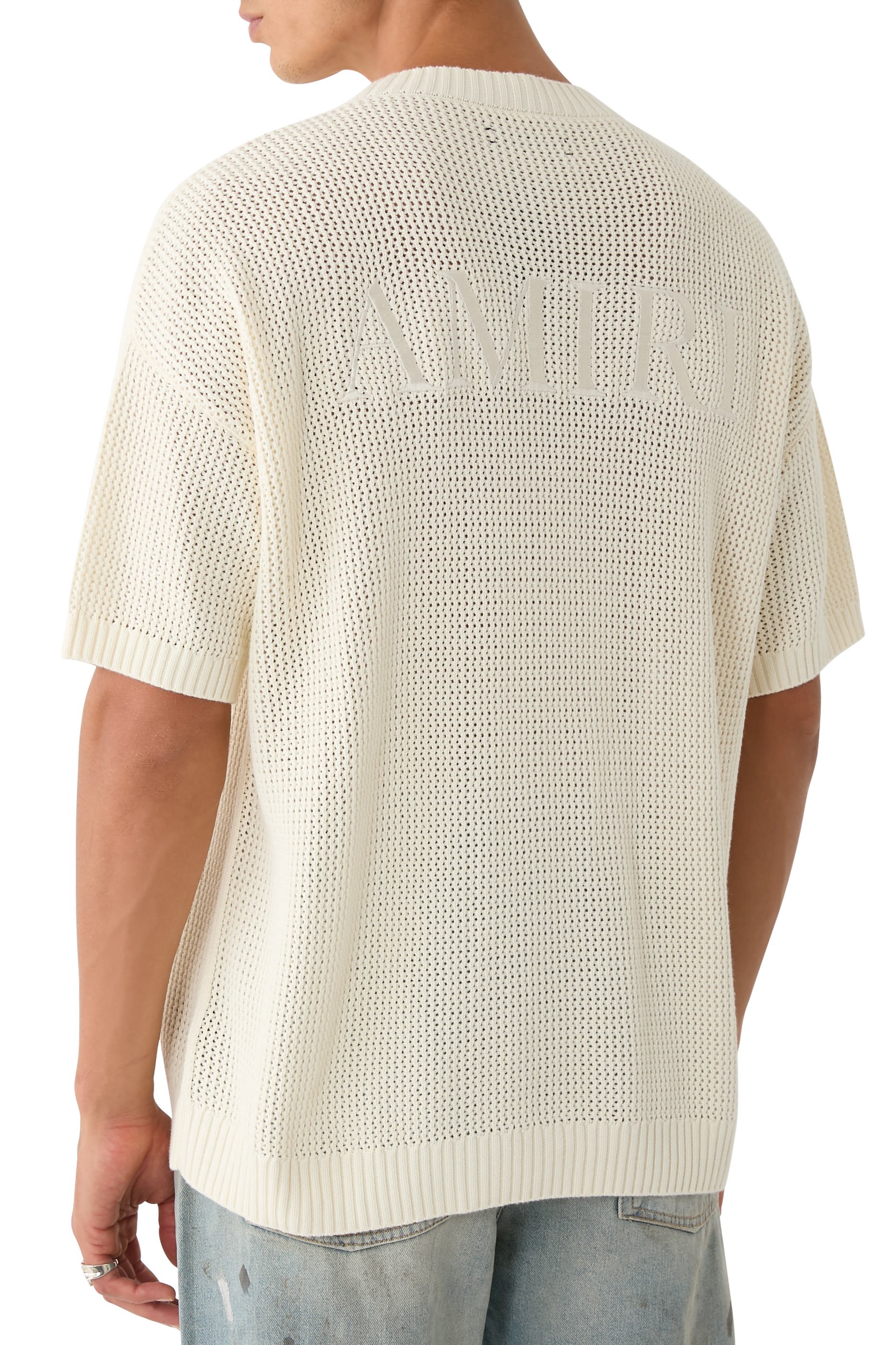 تيشيرت كروشيه قماش شبكي