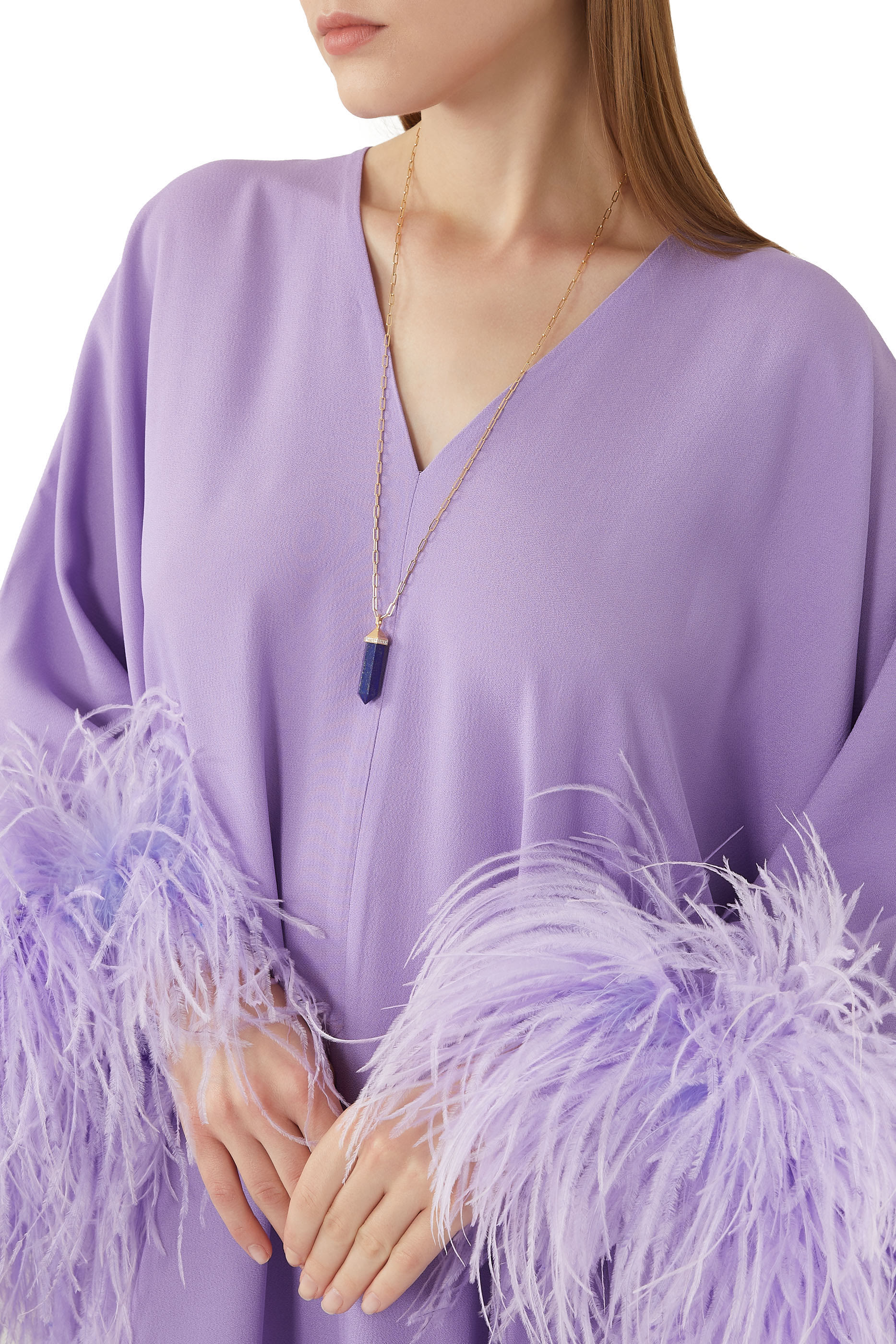 قلادة شاكرا بدلاية عمودية مرصعة بالماس واللازورد ذهب أصفر عيار 18