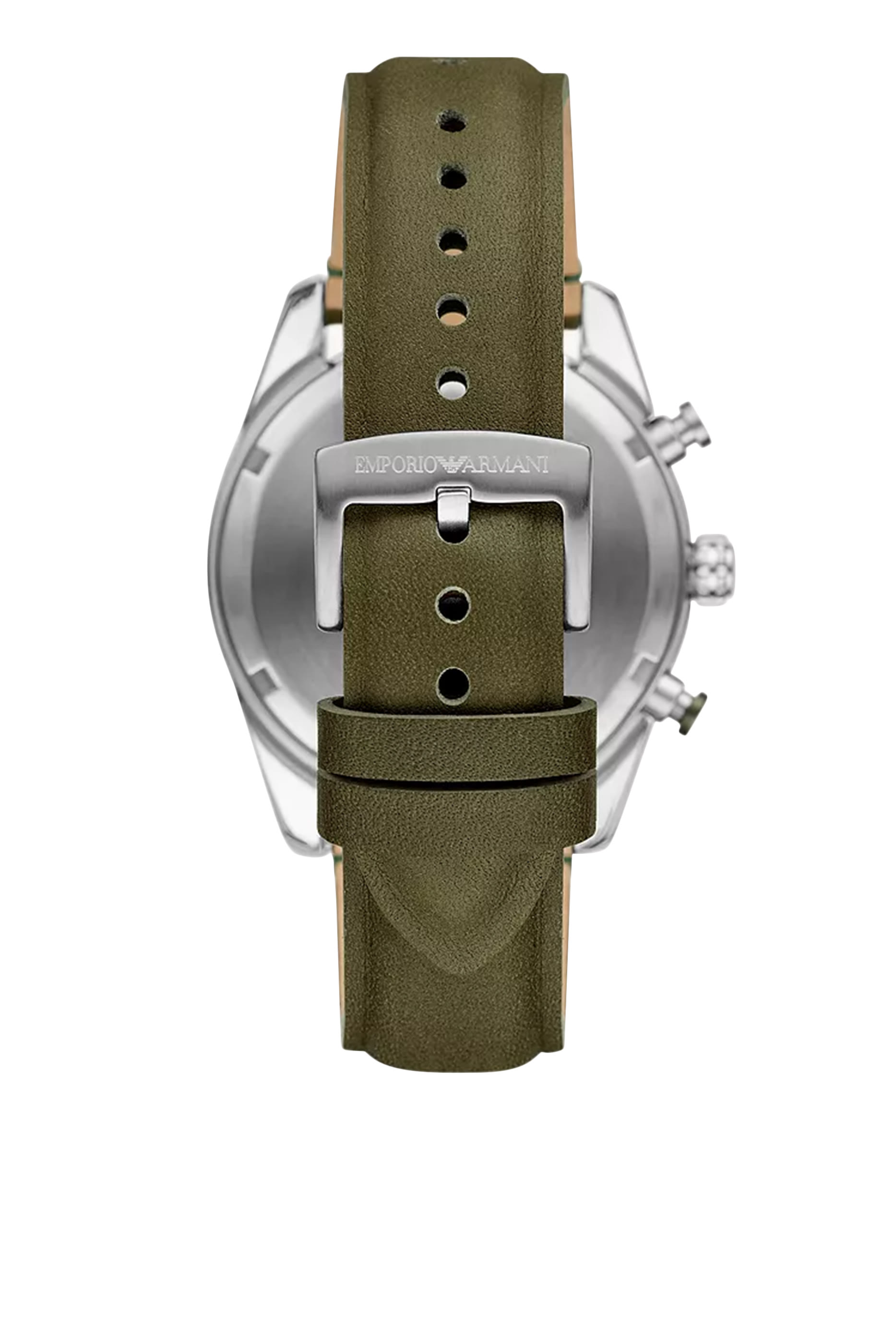 ساعة كرونوغراف جلد باللون الأخضر