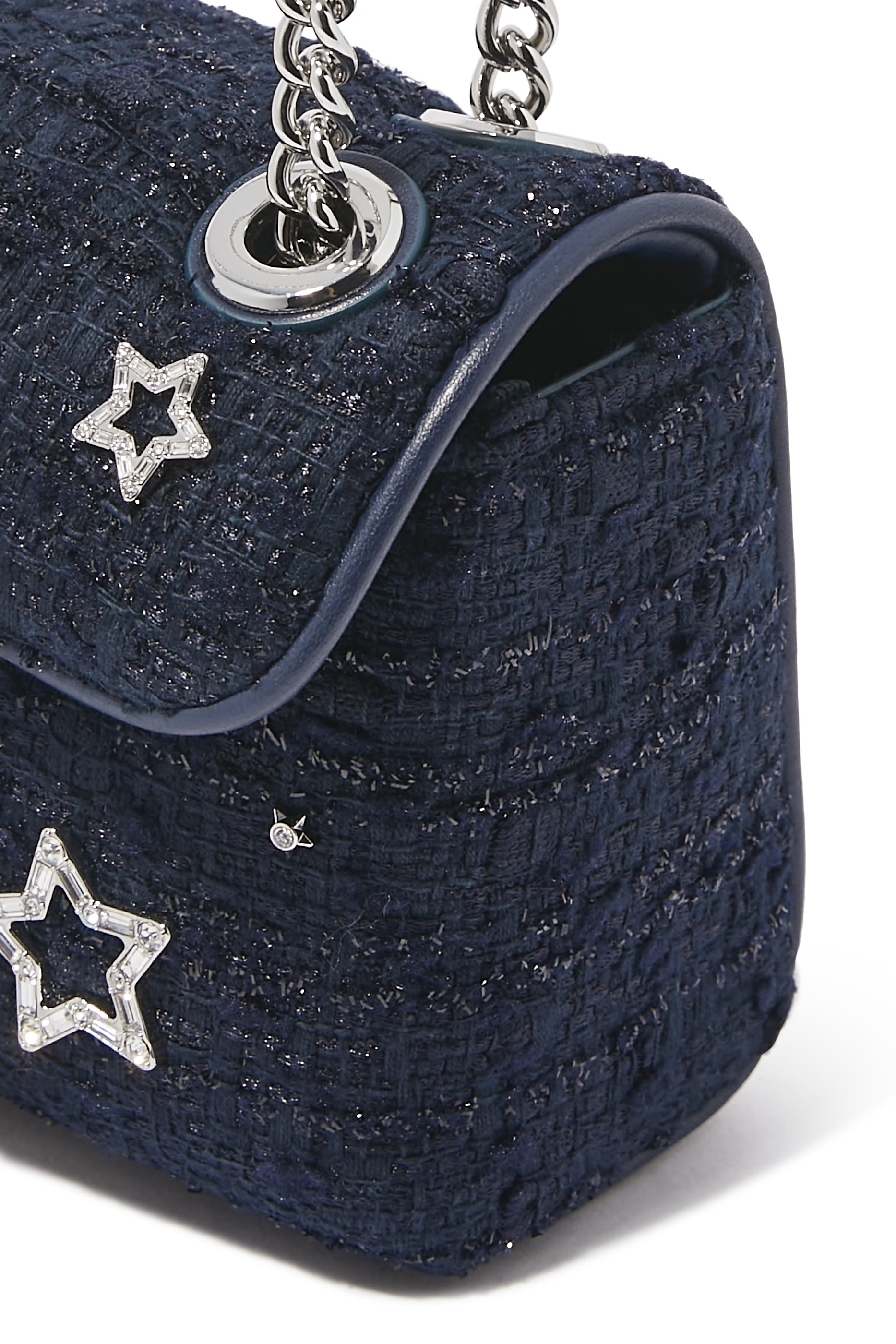 حقيبة كتف إيفلين صغيرة مرصعة تويد