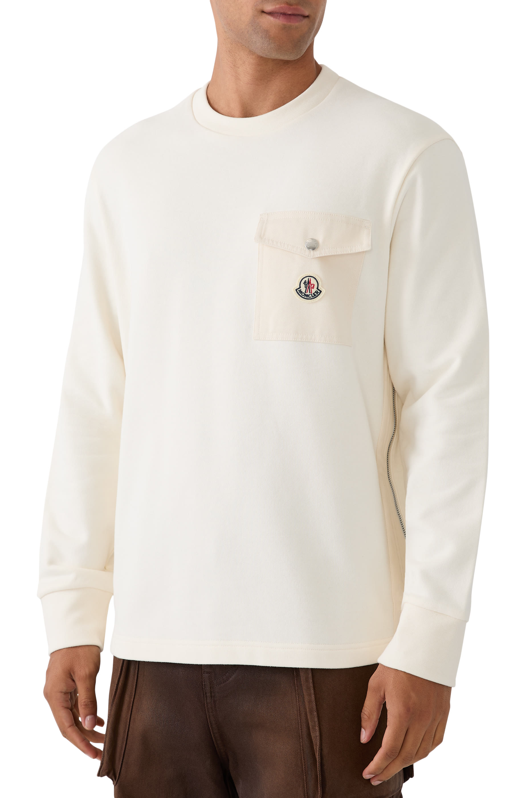 سويت شيرت مع جيب قطن