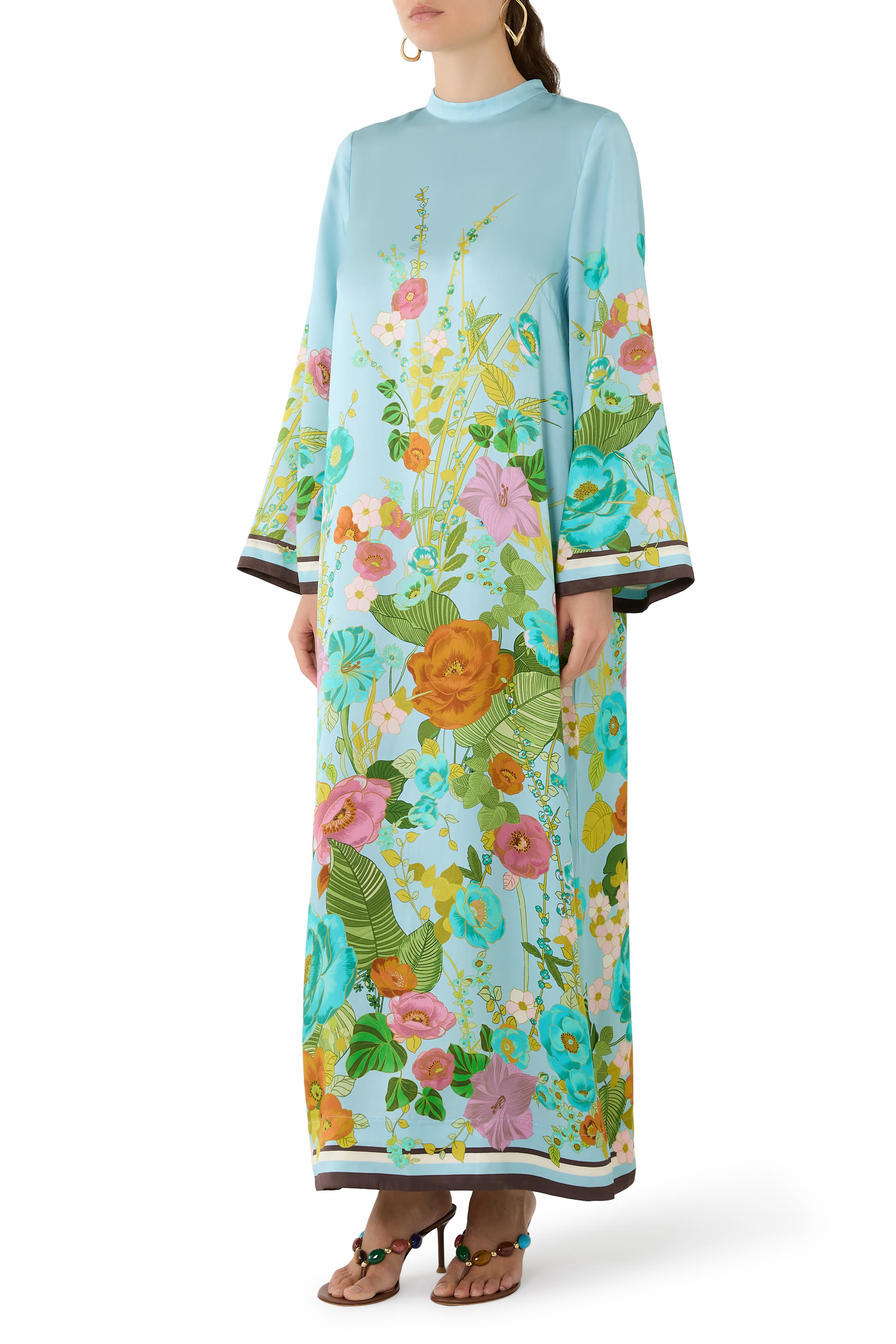 فستان متوسط الطول حرير