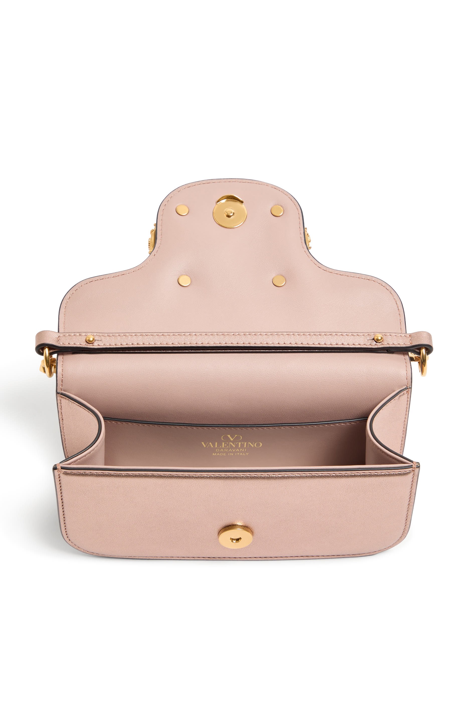 حقيبة كتف صغيرة بشعار الماركة مزينة بحلي