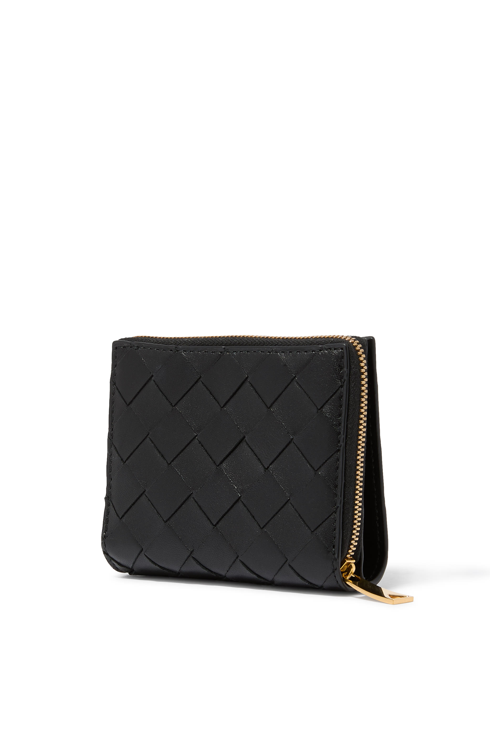 محفظة صغيرة ثنائية الطي بالتصميم المجدول