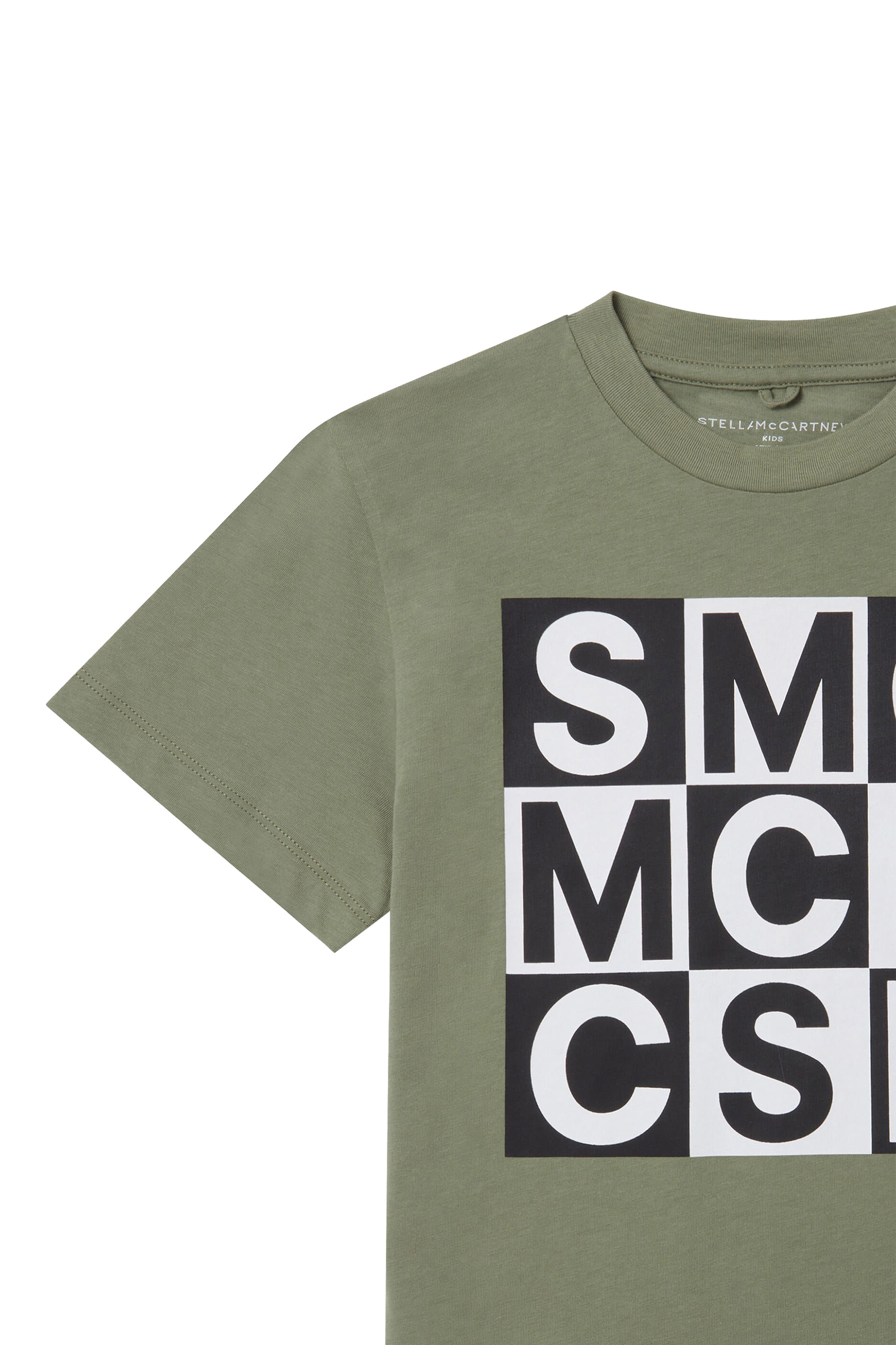 تيشيرت بطبعات شعار الماركة قطن جرسيه للأطفال