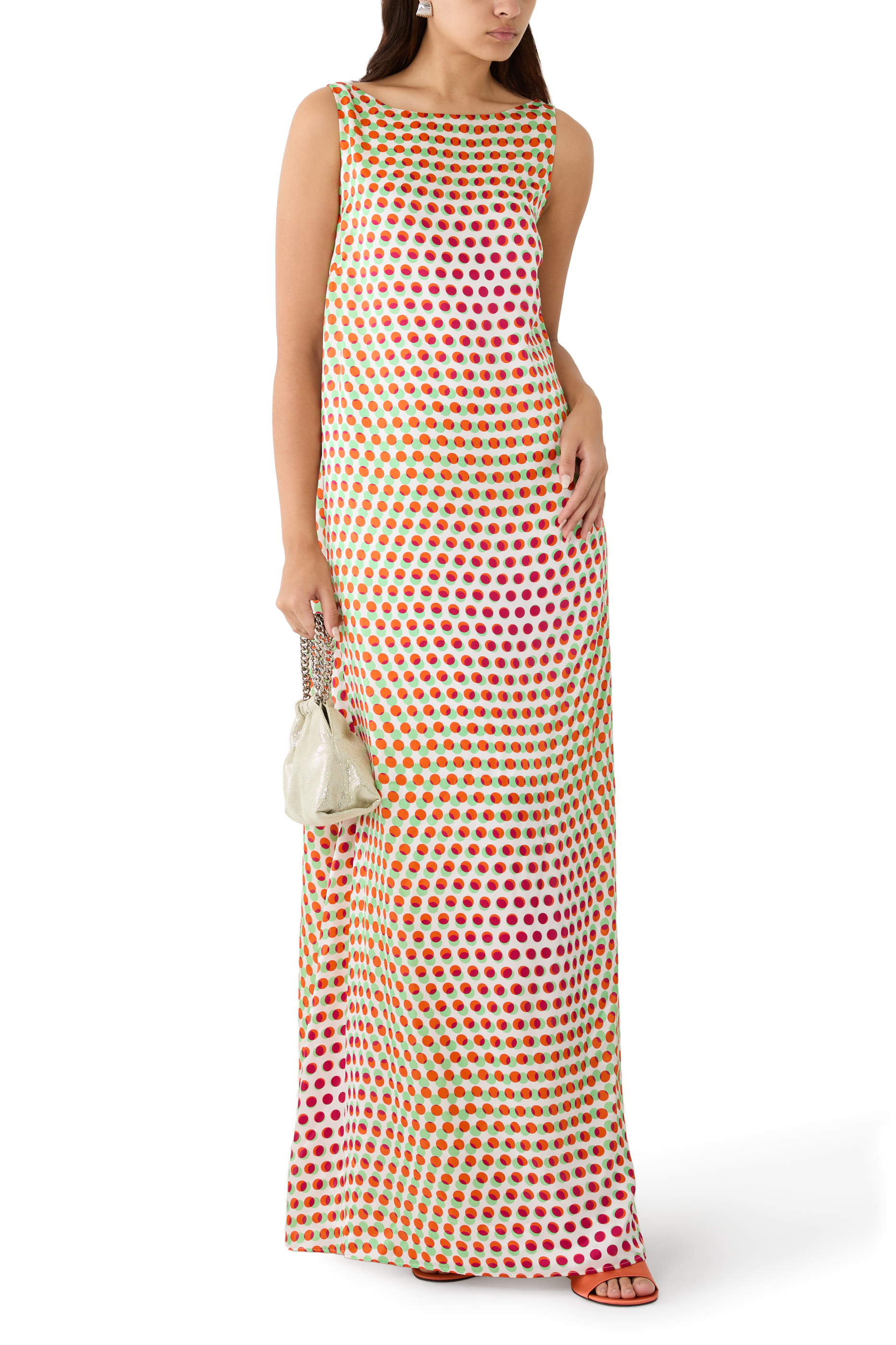 فستان بنقشة حرير