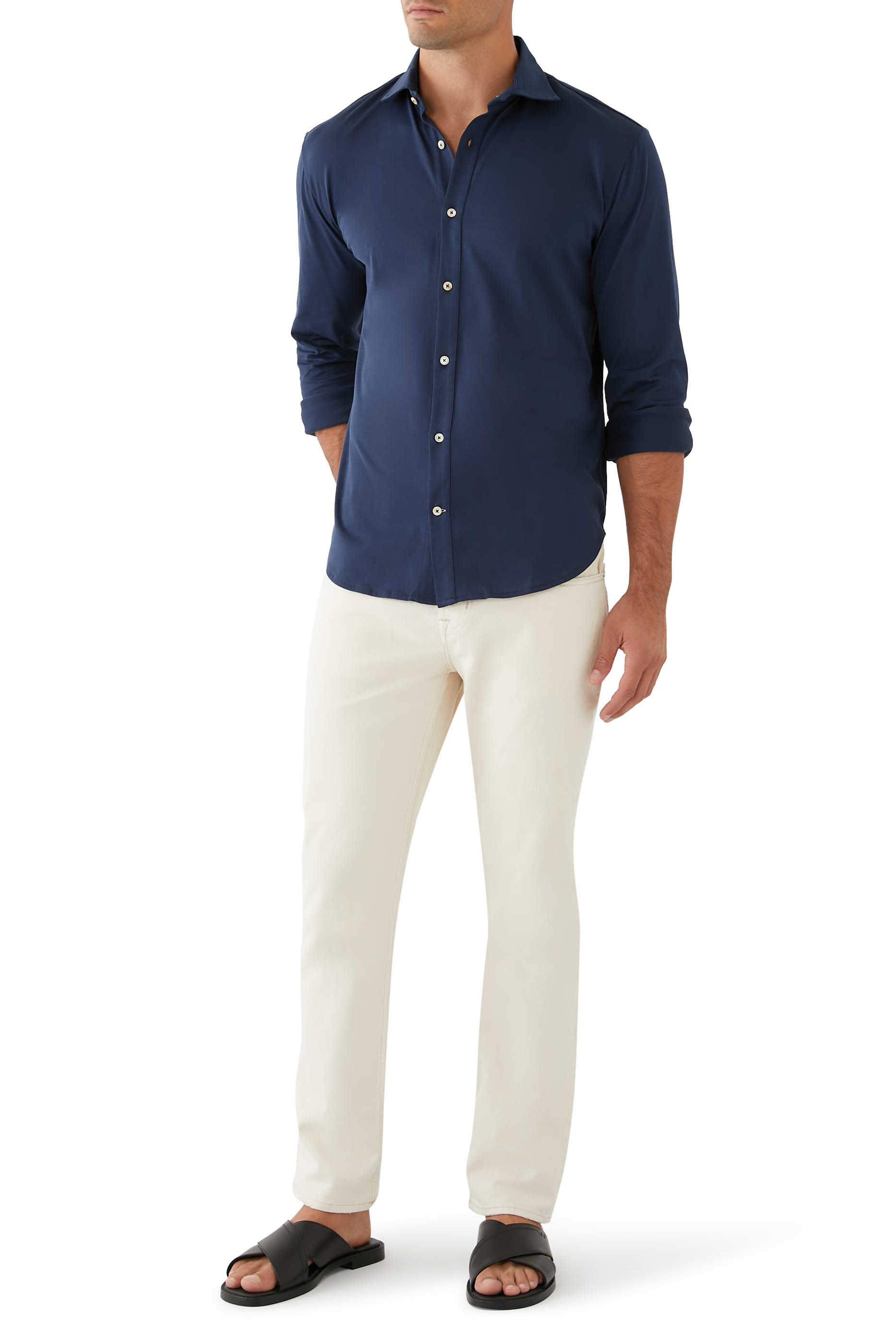 قميص بأكمام طويلة قطن