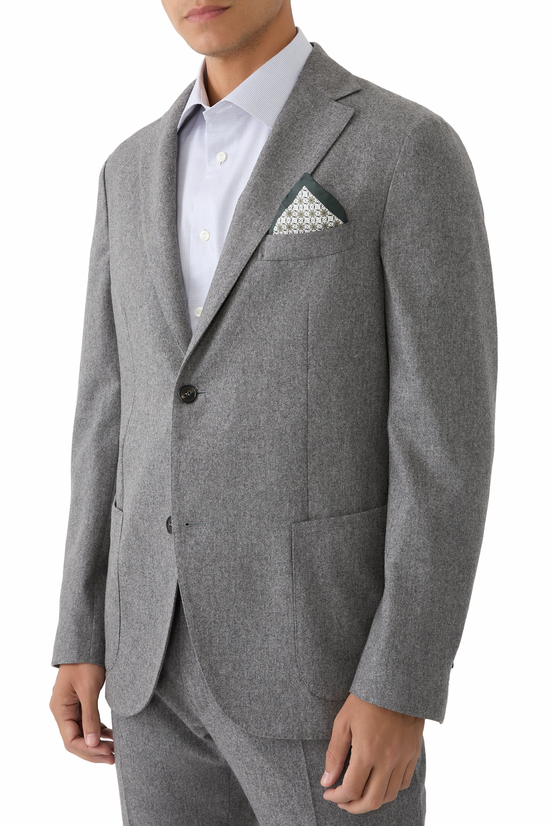 منديل جيب مربع بنقشة هندسية حرير