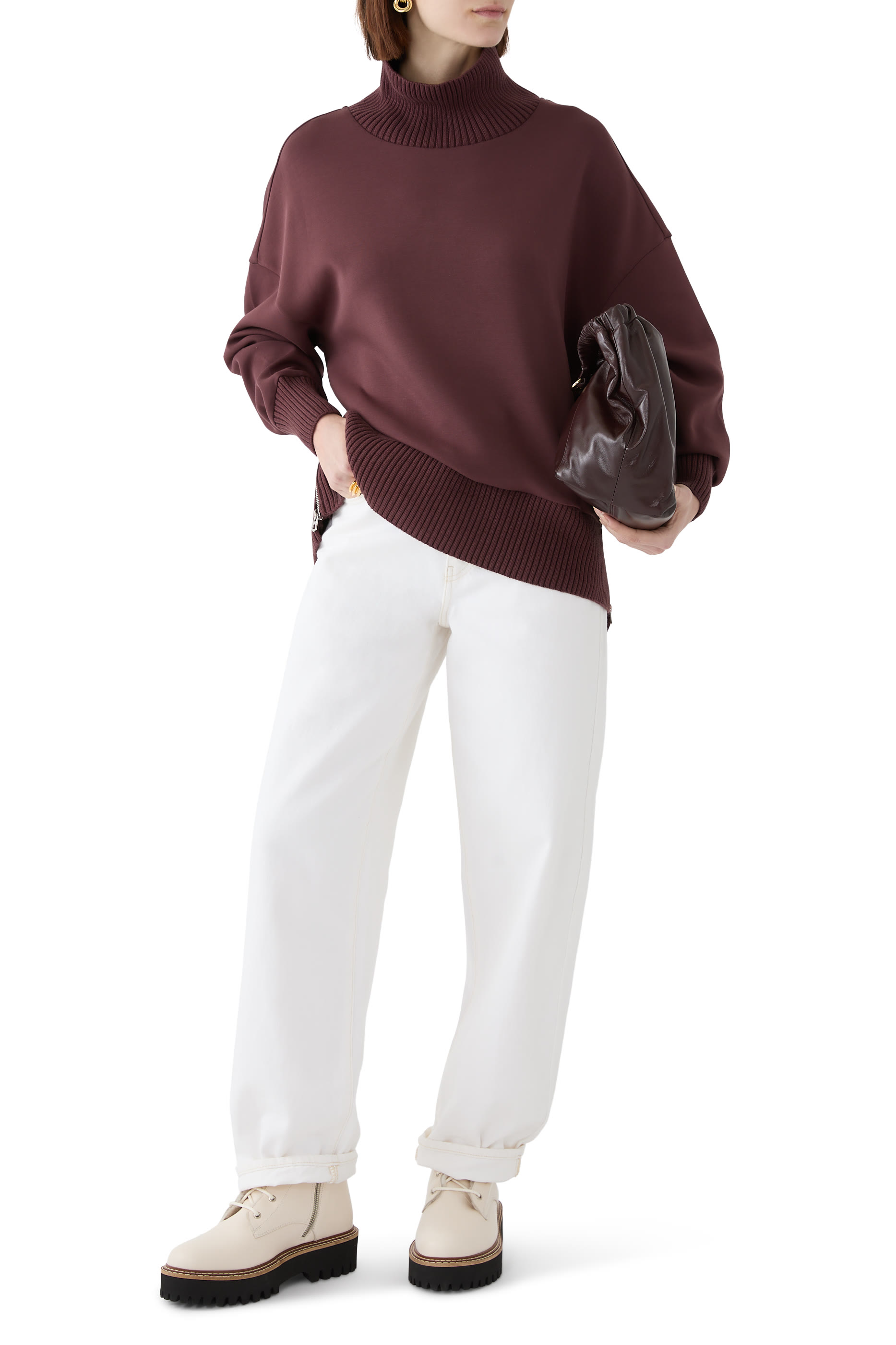 كنزة باركر بياقة عالية