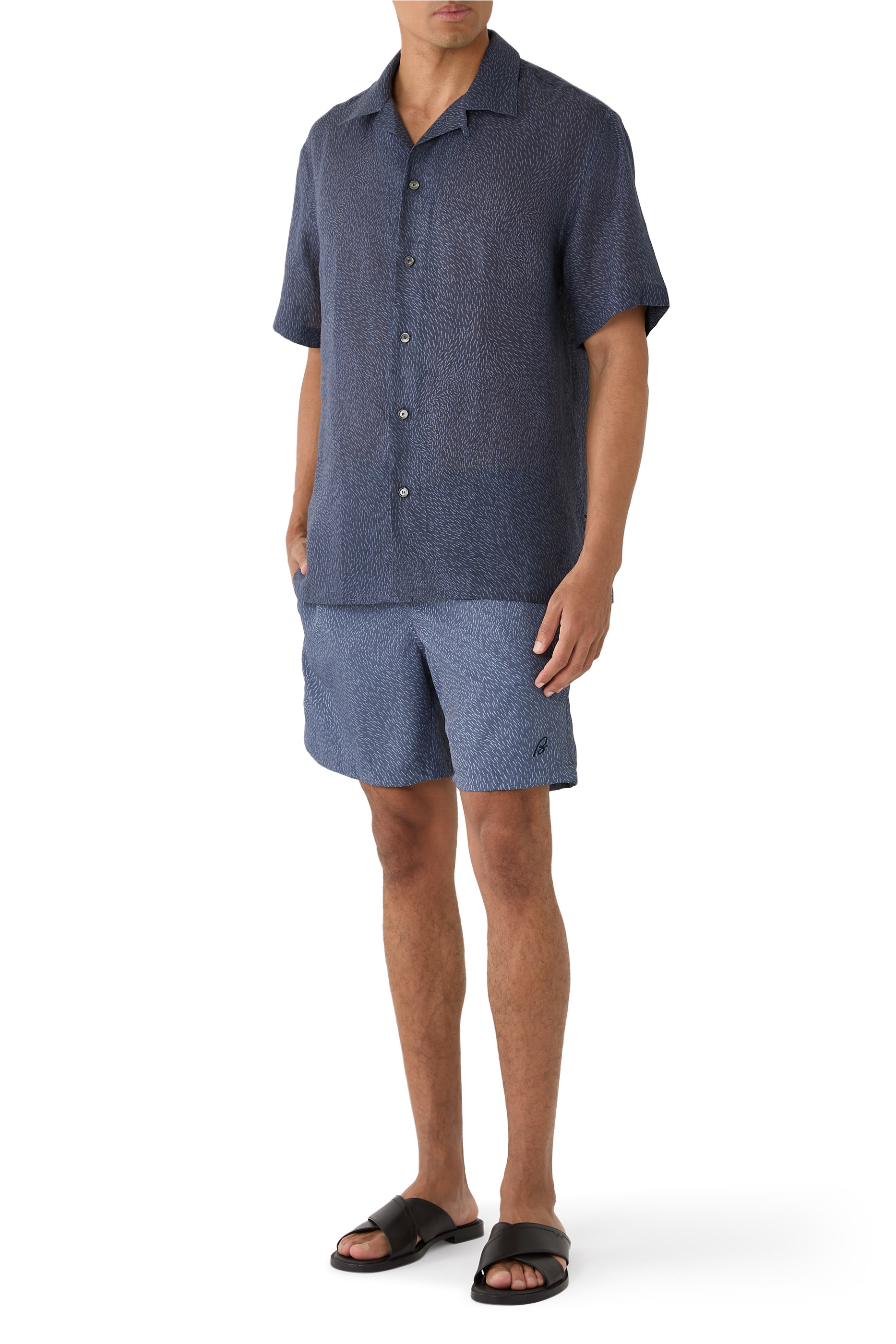 شورت سباحة بطبعات ورباط تضييق