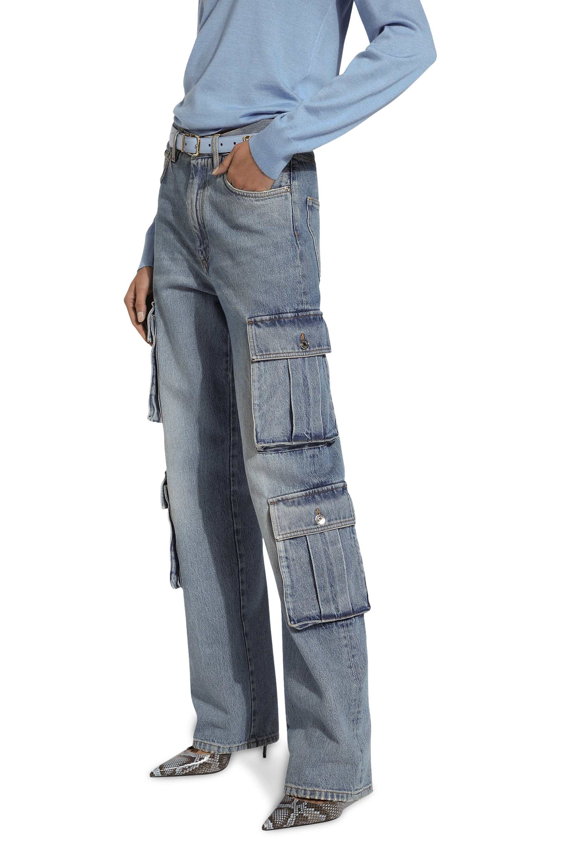 بنطال كارجو دنيم قطن