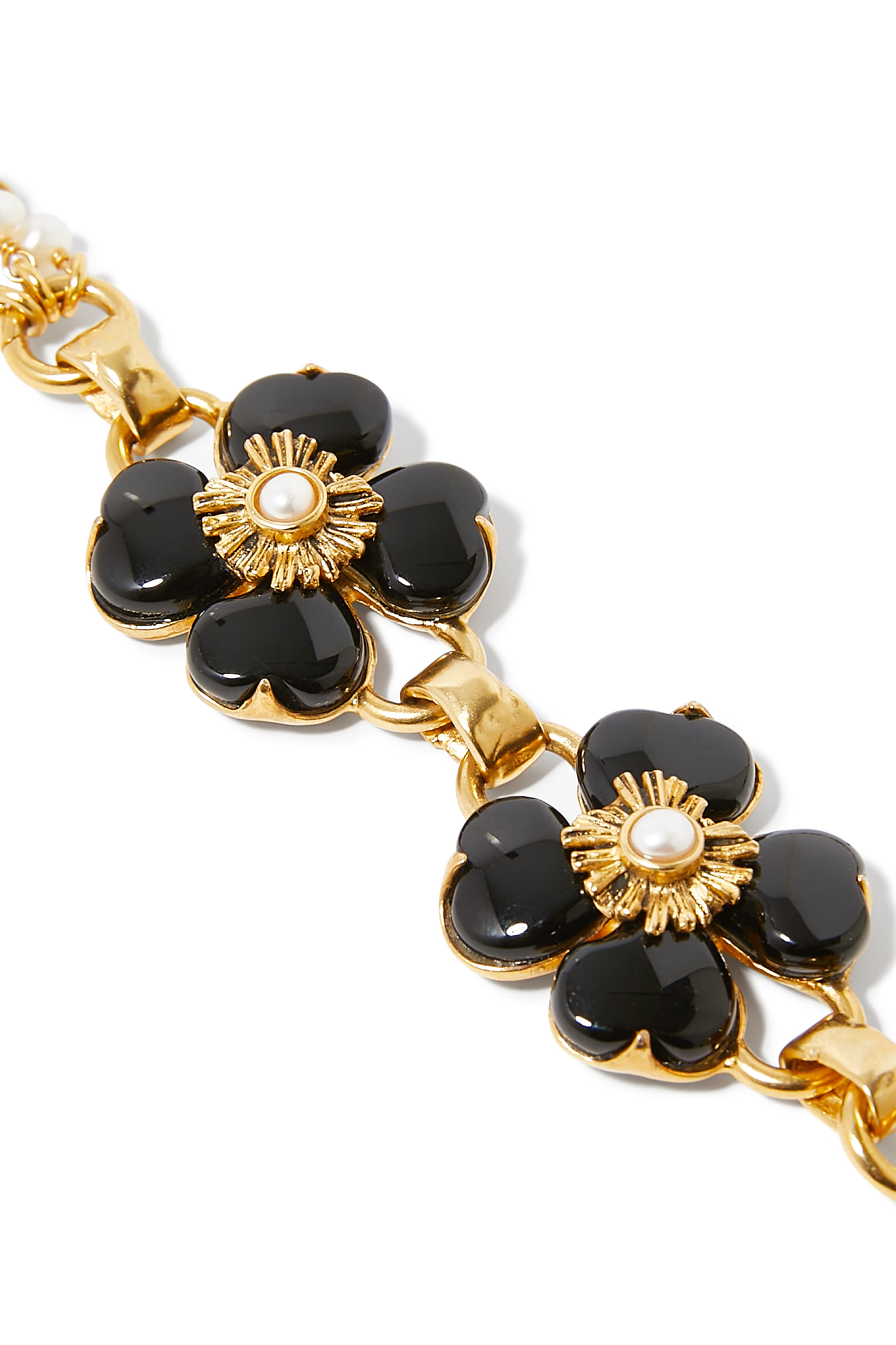 قلادة تريفلي طويلة مرصعة بكريستال صخري طبيعي، مطلية بالذهب عيار 24 قيراط.